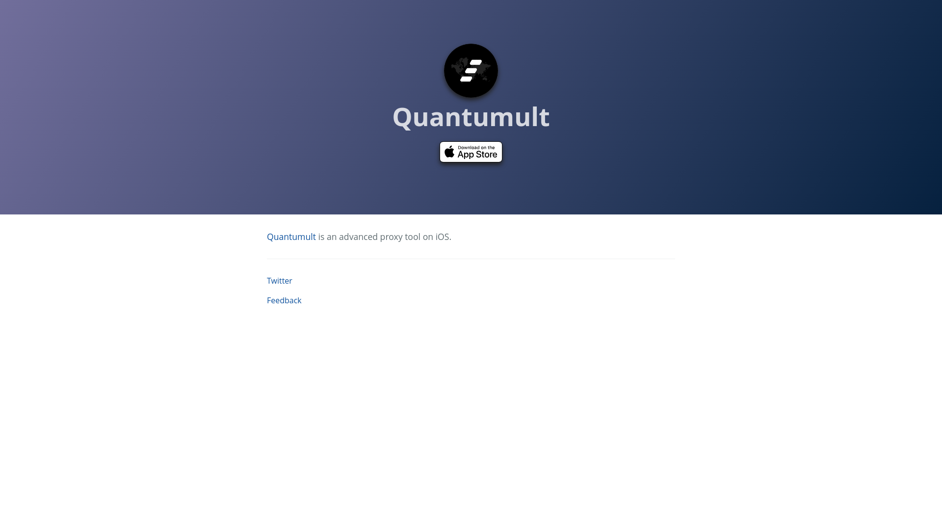 website screenshot of https://quantumult.app