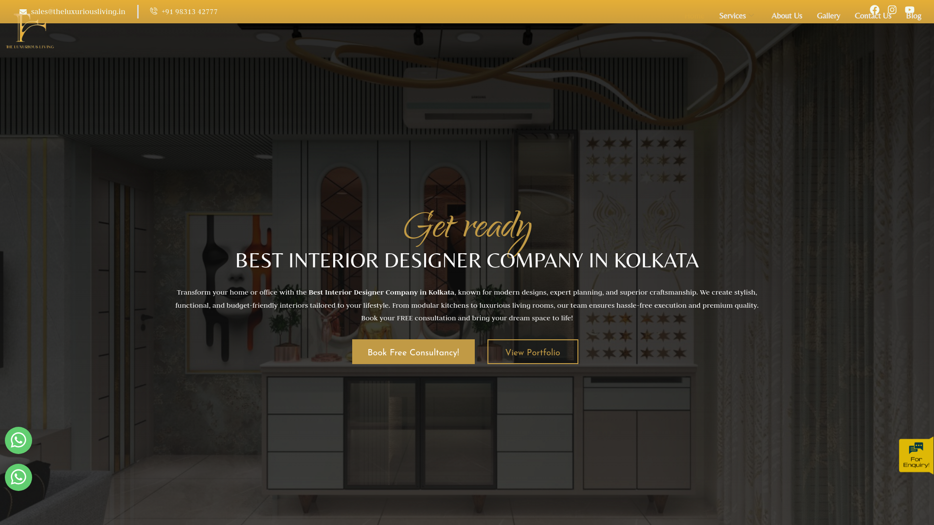 website screenshot of https://luxuryinteriorkolkata.com/