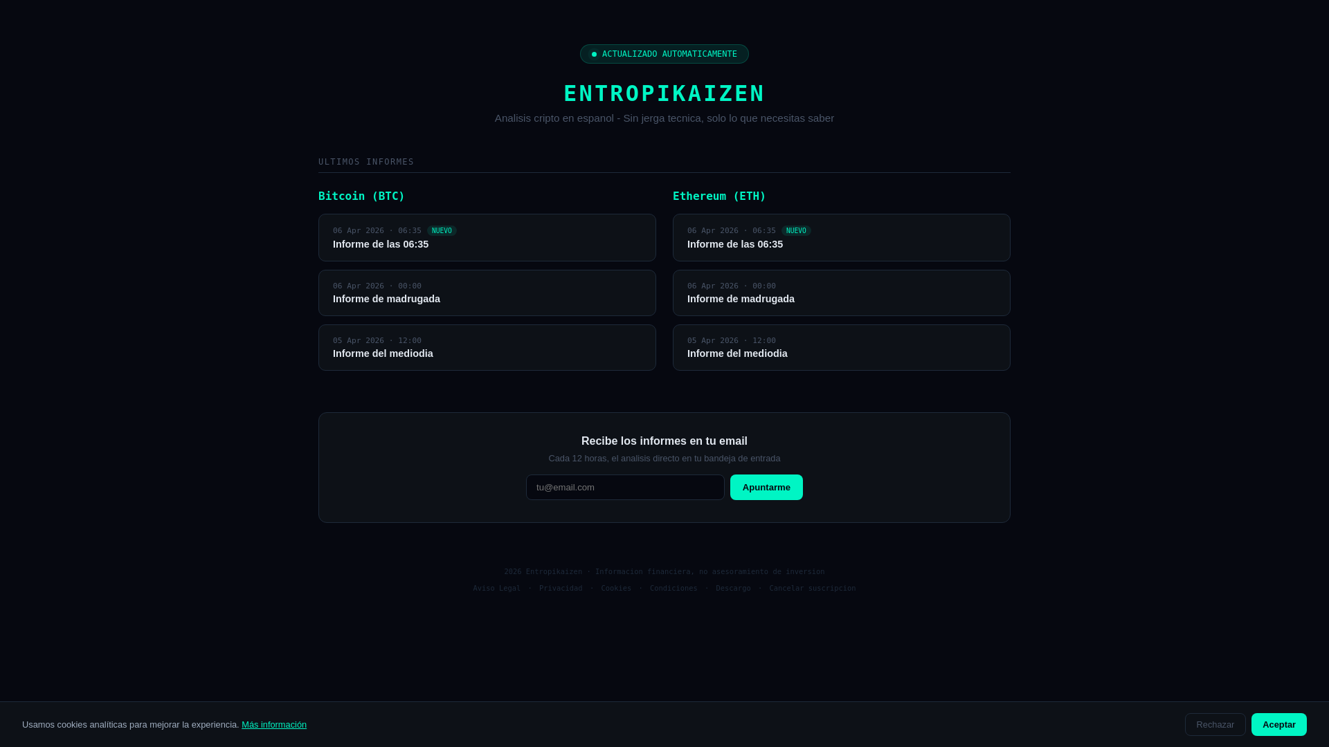 website screenshot of https://entropikaizen.com