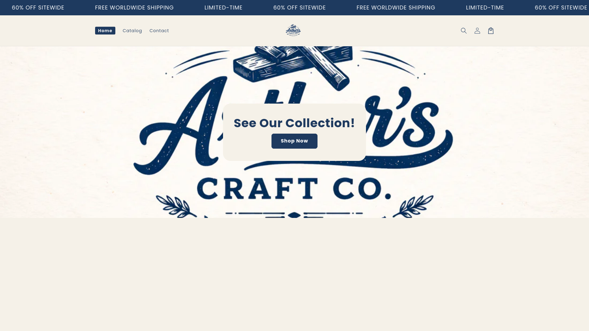 website screenshot of https://arthurscraftco.com/