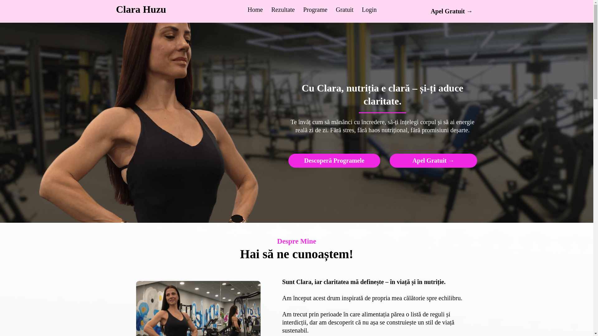 website screenshot of https://clarahuzu.ro/