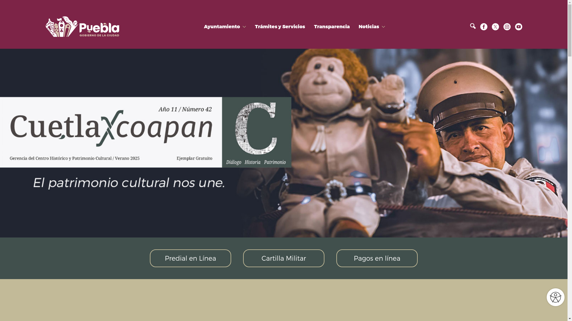 website screenshot of https://pueblacapital.gob.mx/