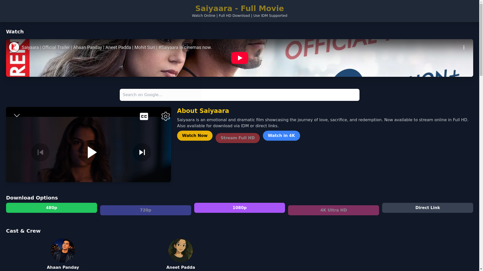 website screenshot of https://saiyaaramovie-7hg.pages.dev/