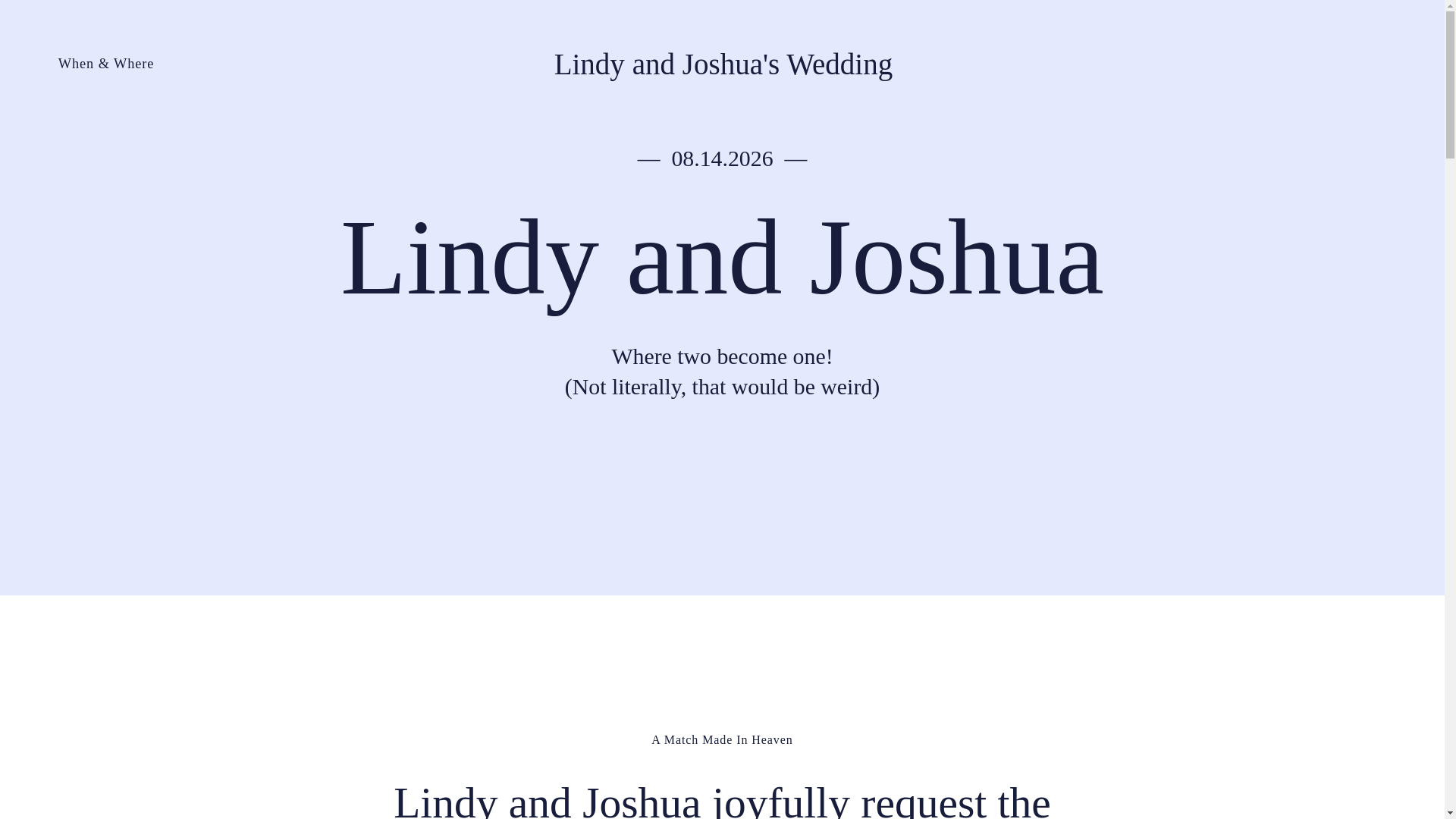 website screenshot of https://lindyandjoshua.com/