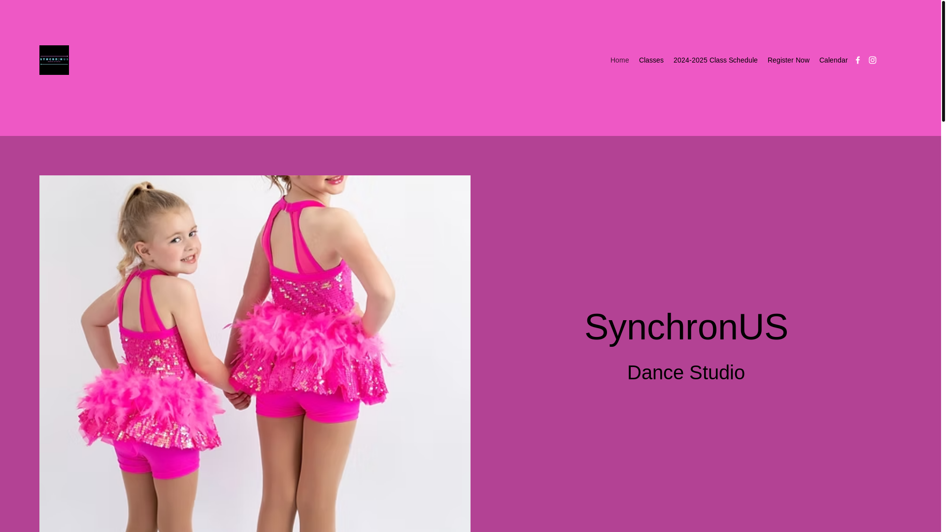 website screenshot of https://synchronusdancestudio.com/