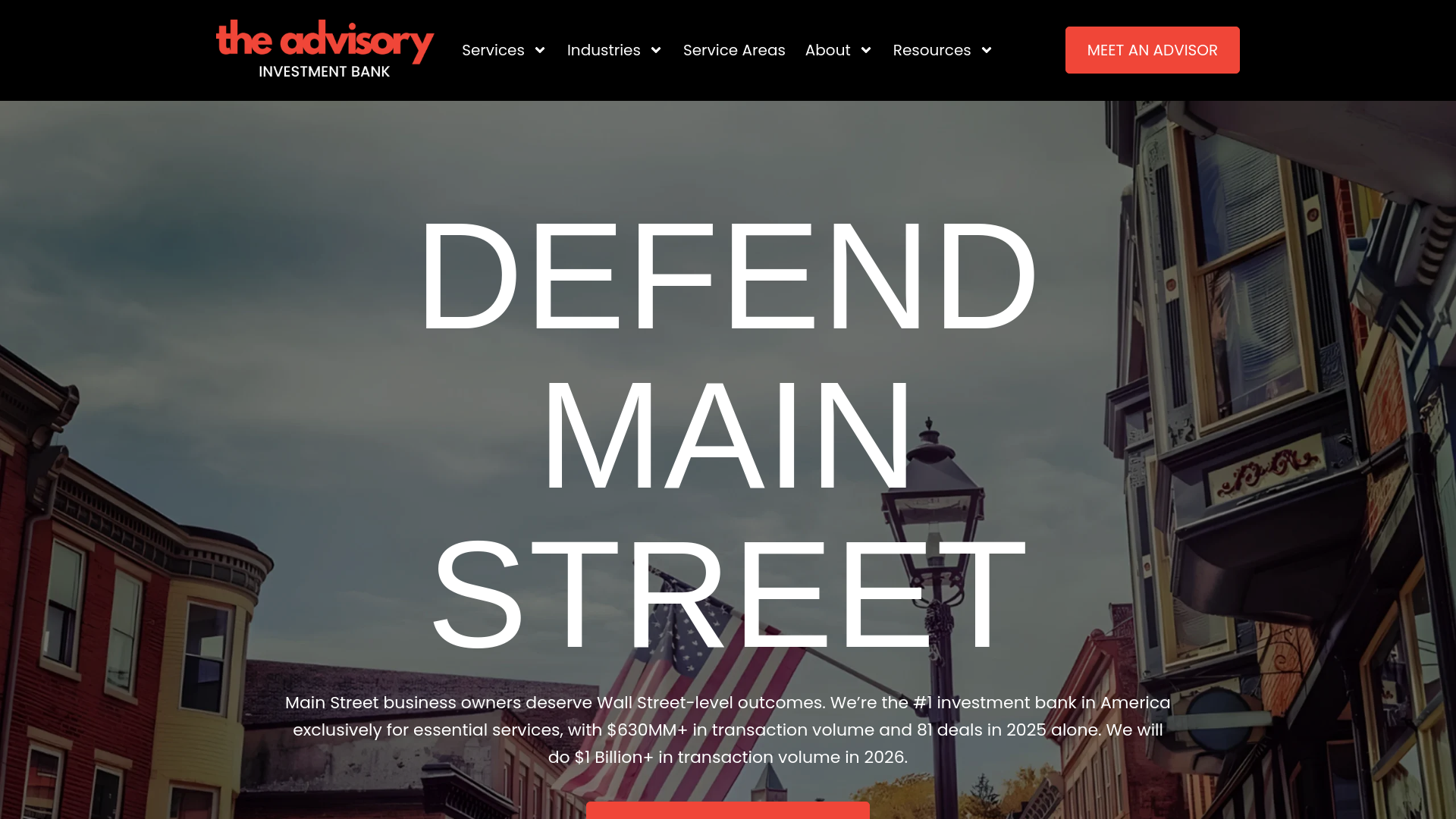 website screenshot of https://worktheadvisoryinvestmentbank.com/