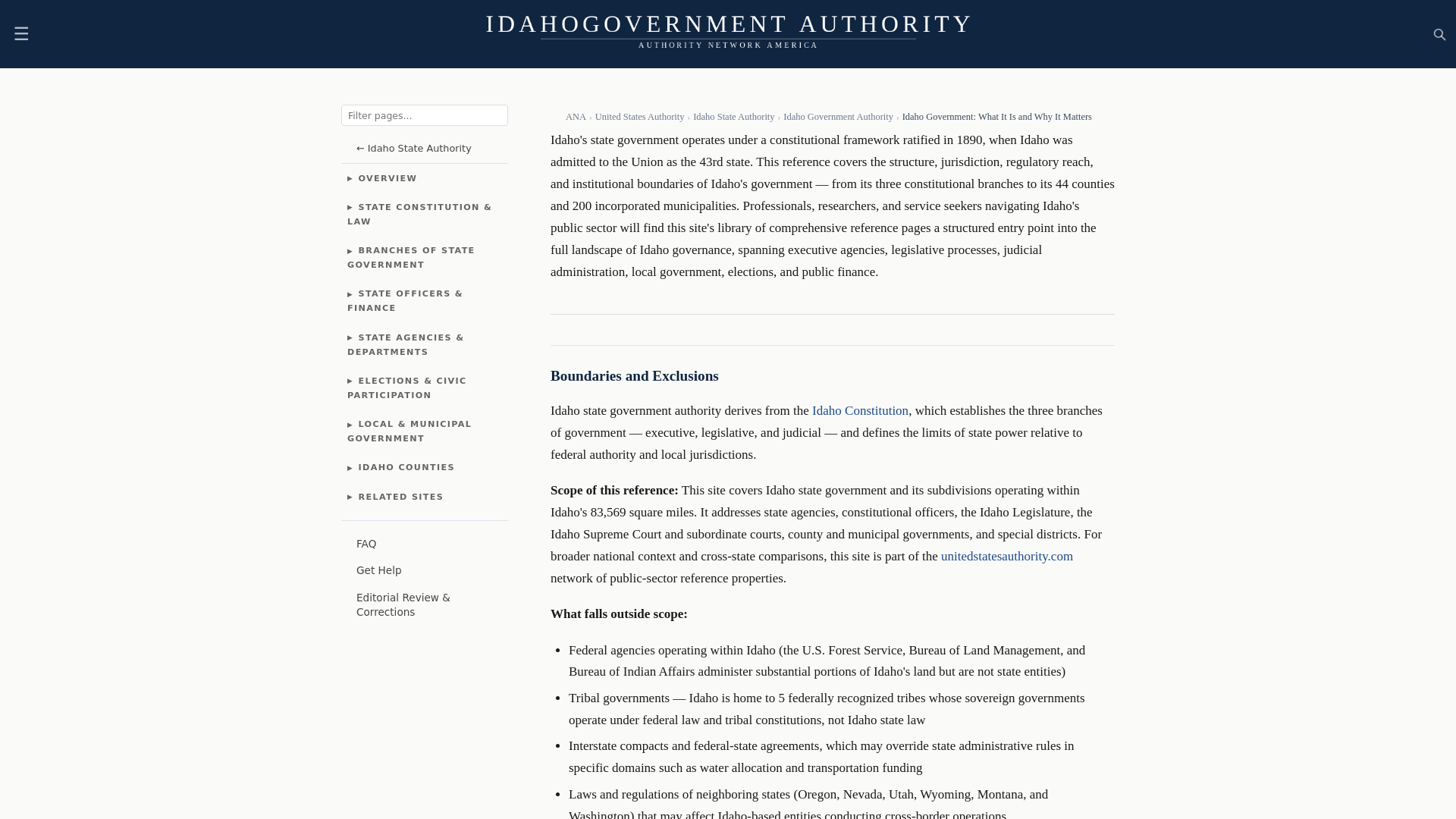 website screenshot of https://idahogovernmentauthority.com/