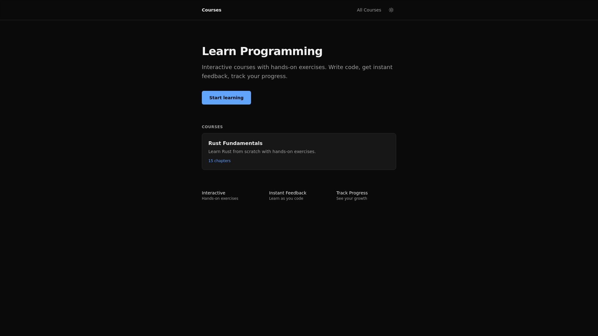 website screenshot of https://course-platform-dyq.pages.dev/