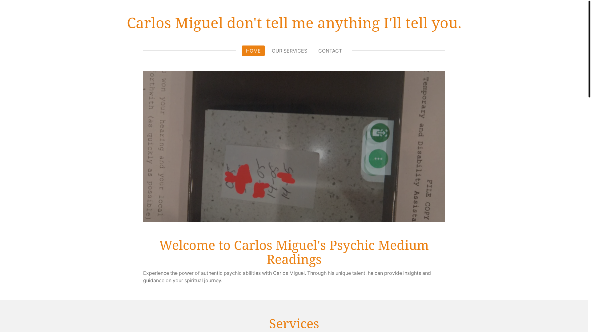 website screenshot of https://carlos-miguel-dont-tell-me-anything-ill-tell-you.com/