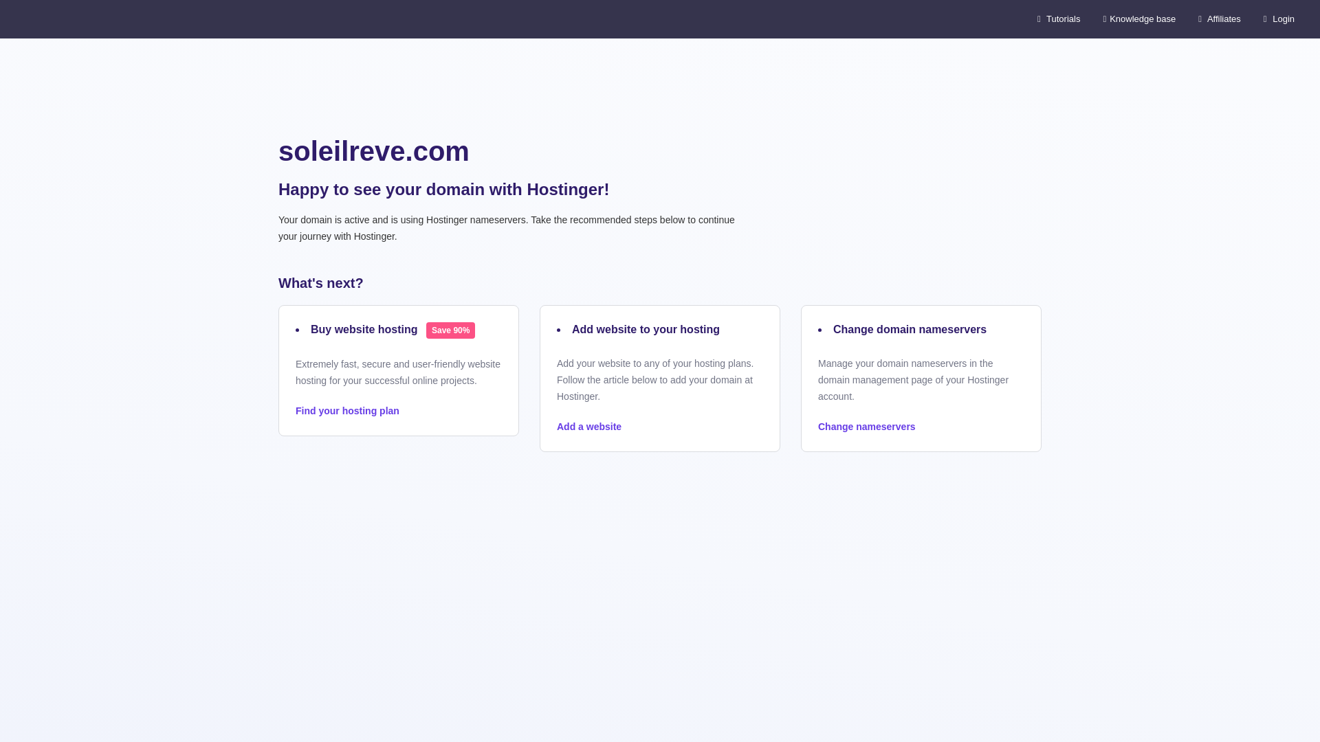 website screenshot of https://soleilreve.com/