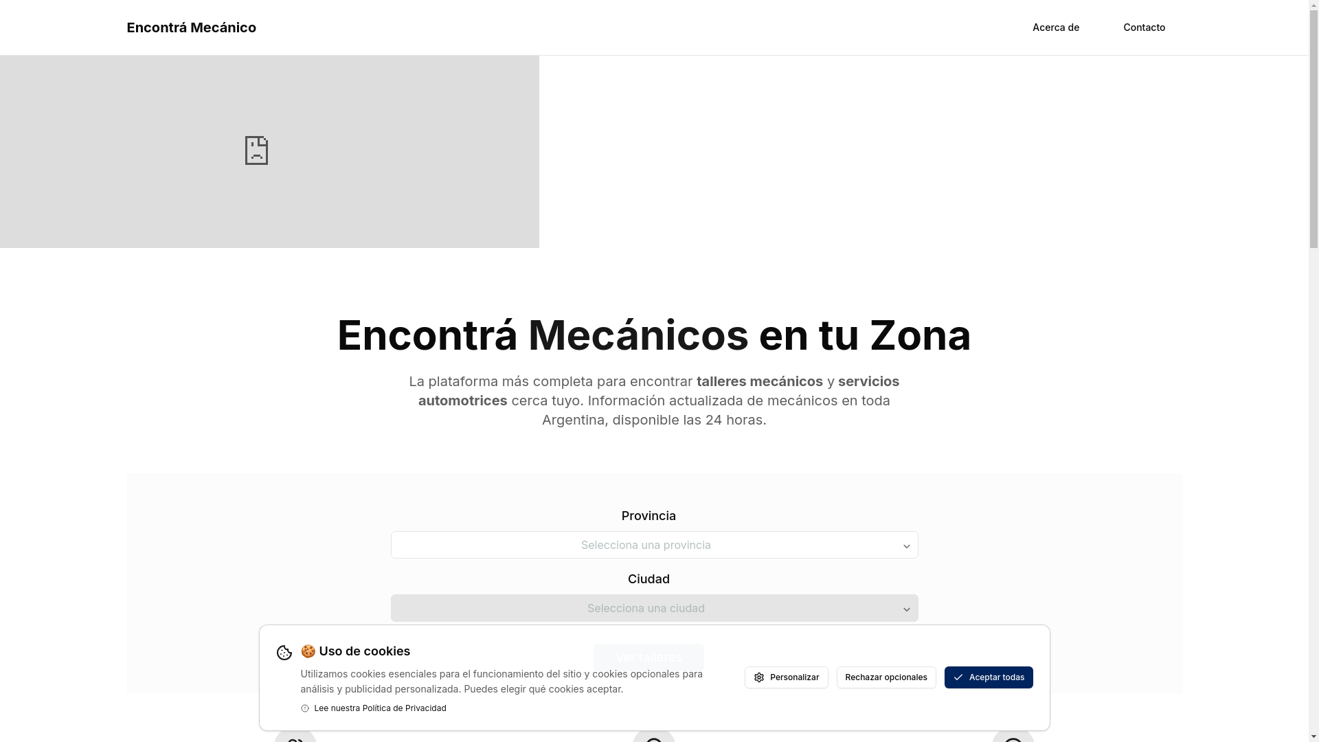 website screenshot of https://encontramecanico.com.ar/