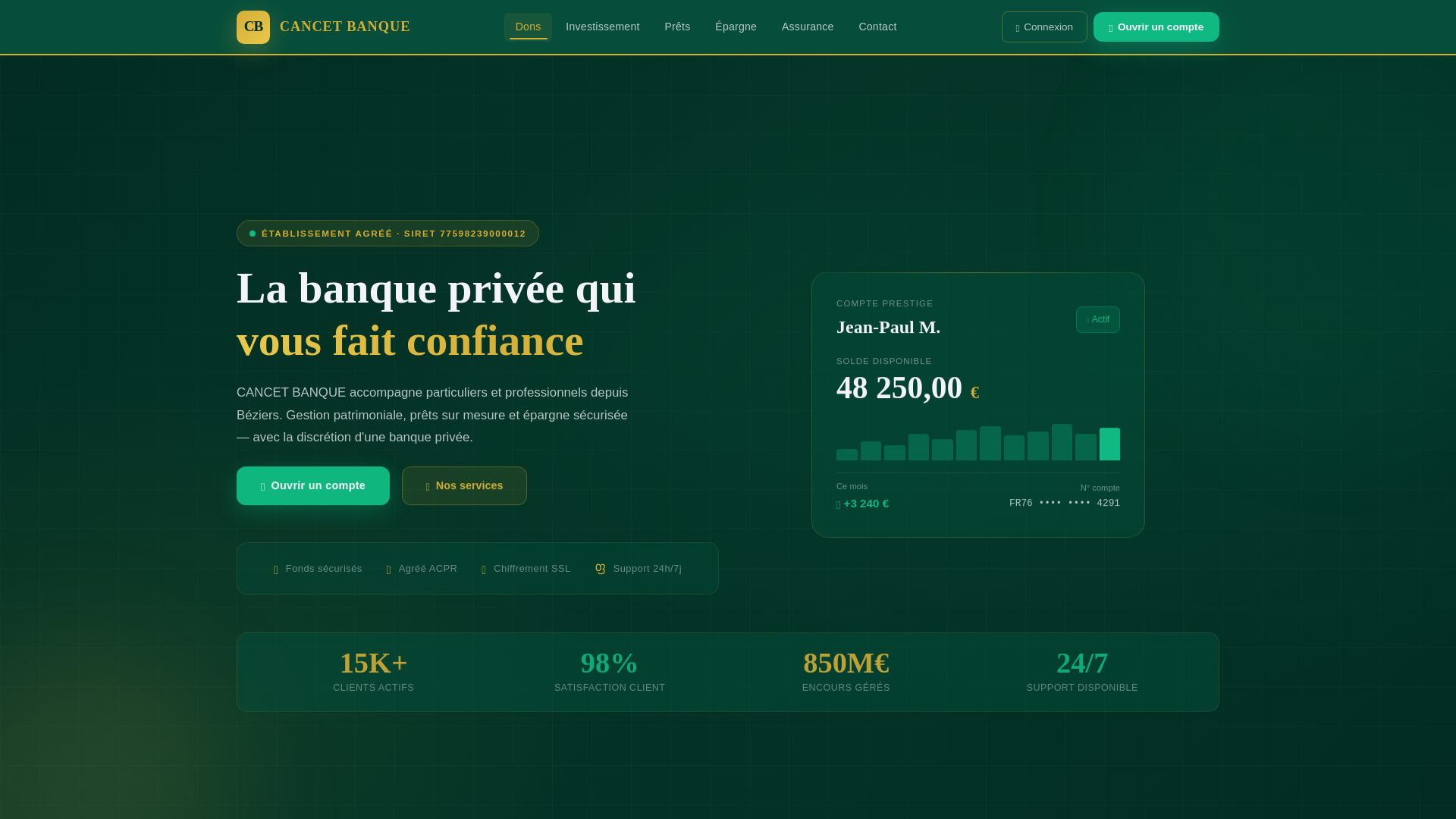 website screenshot of https://banque-cancet.com
