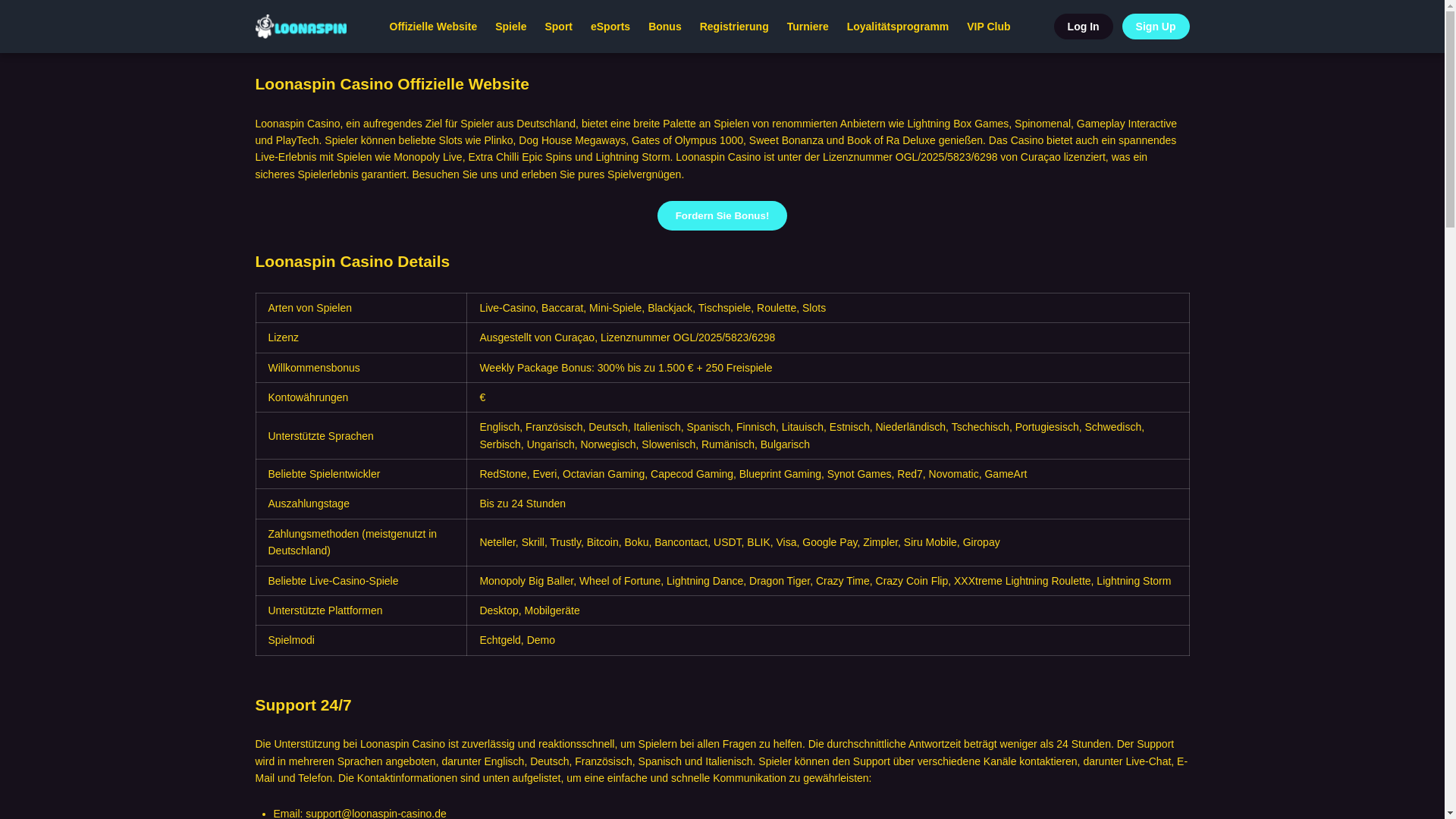website screenshot of https://loonaspin-casino-de.pages.dev/