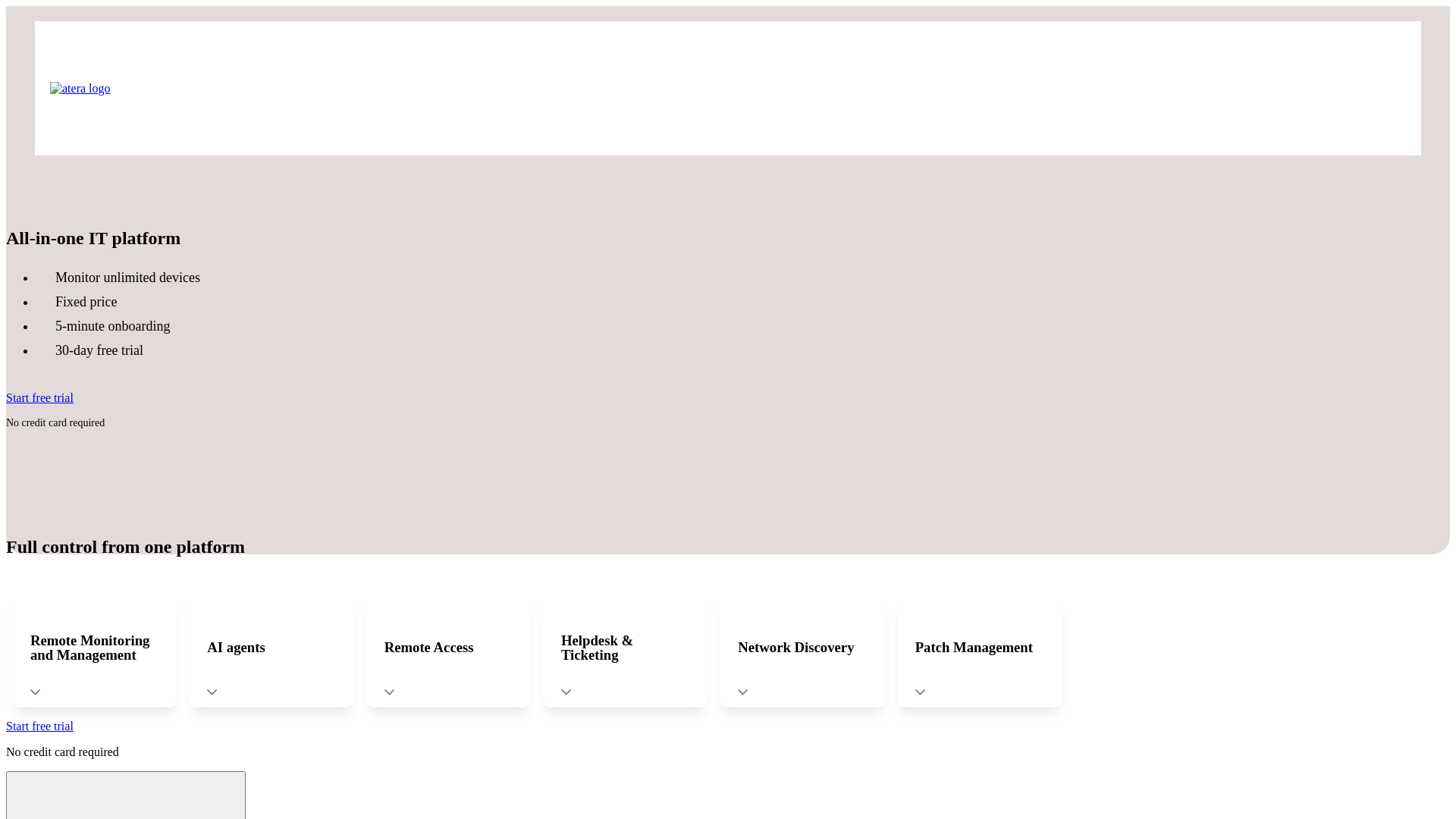 website screenshot of https://atera-trial.com