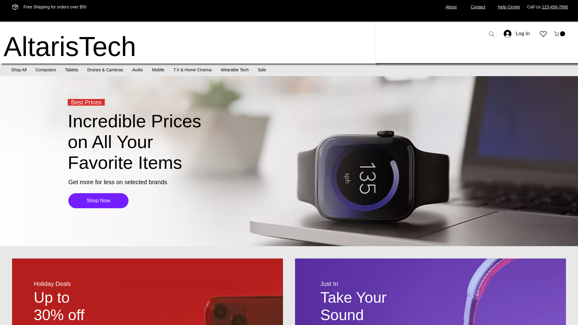 website screenshot of https://altaristech.net/