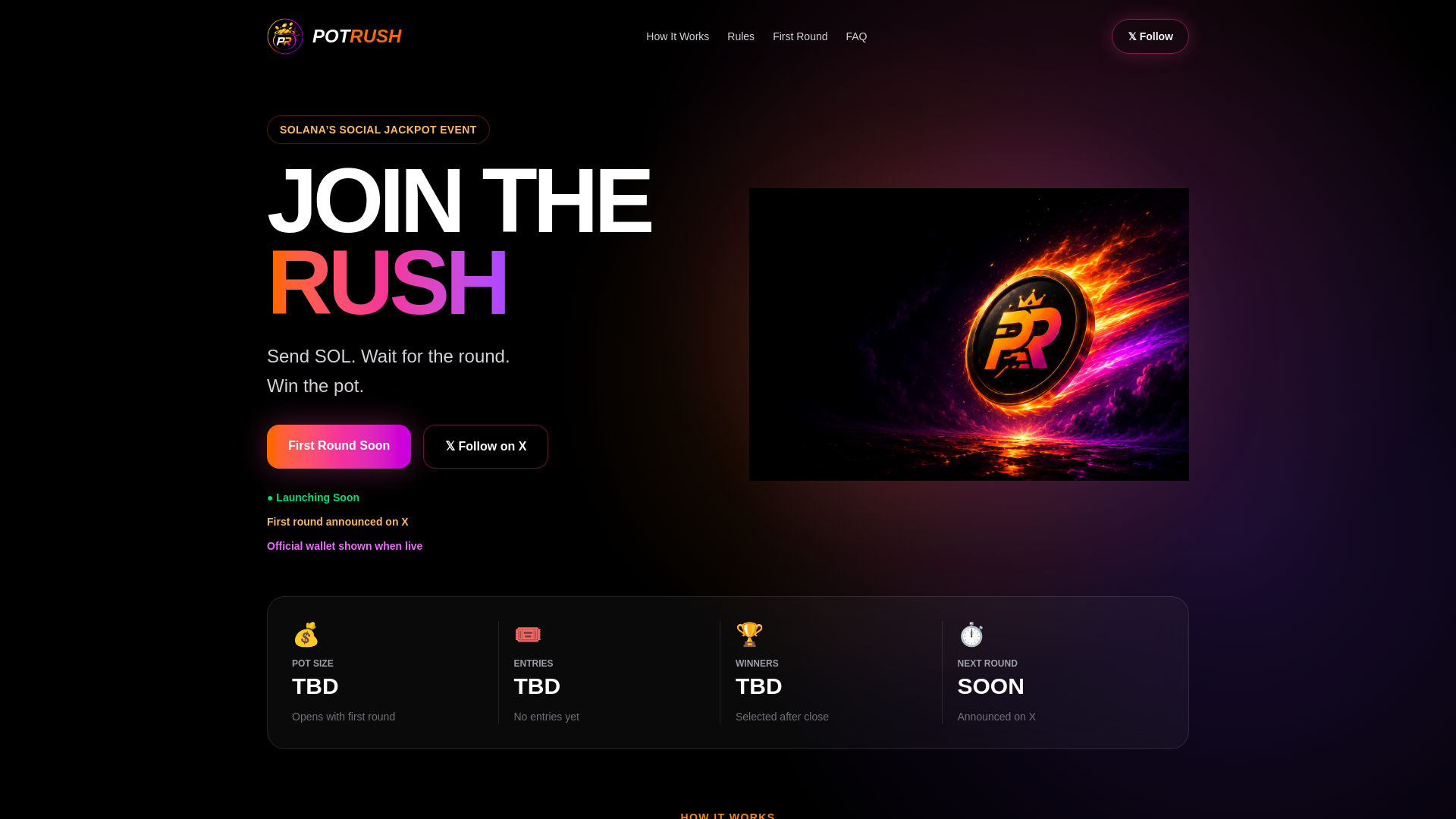 website screenshot of https://potrush.fun/