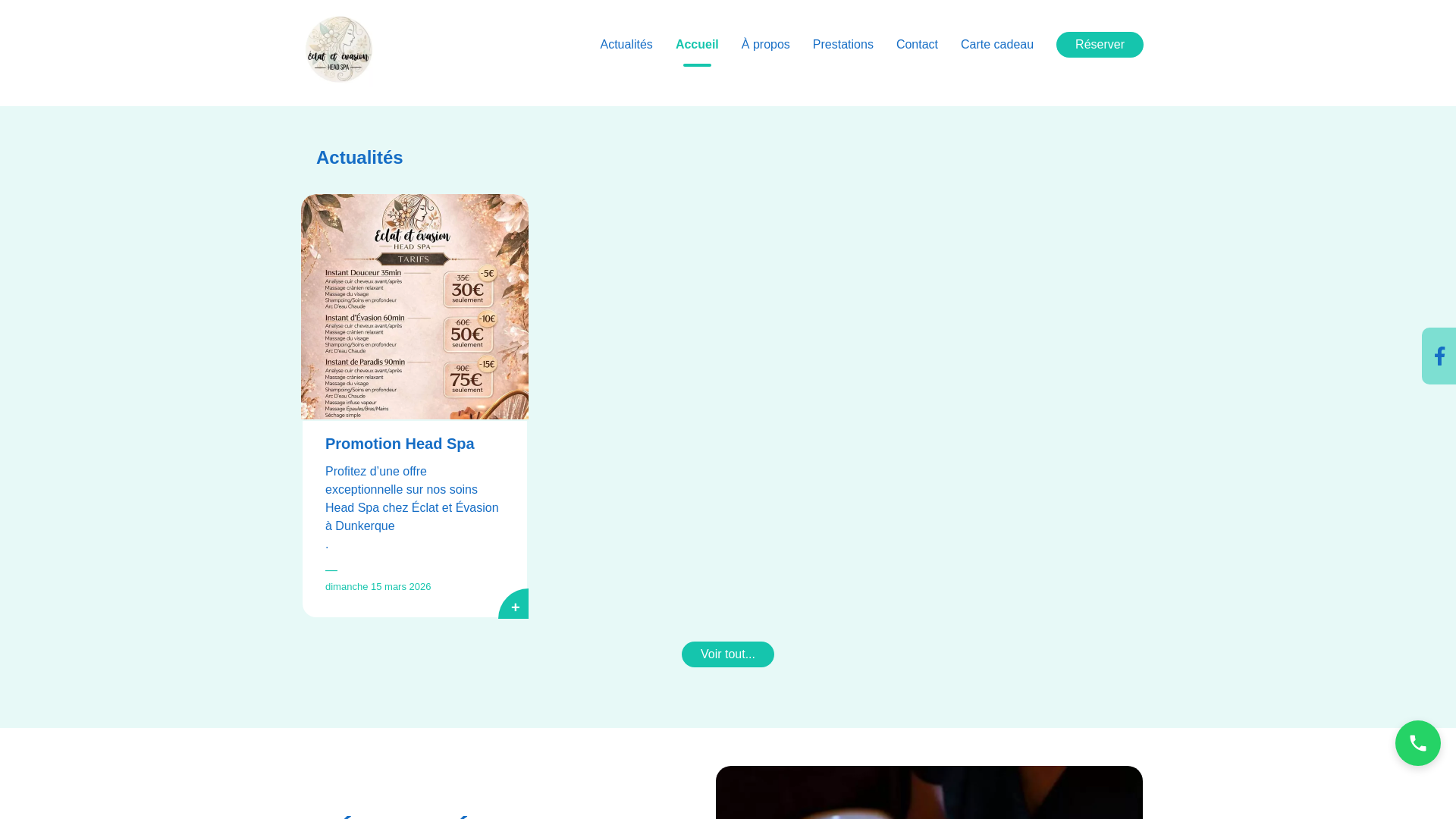 website screenshot of https://eclat-et-evasion-head-spa-dunkerque.fr/