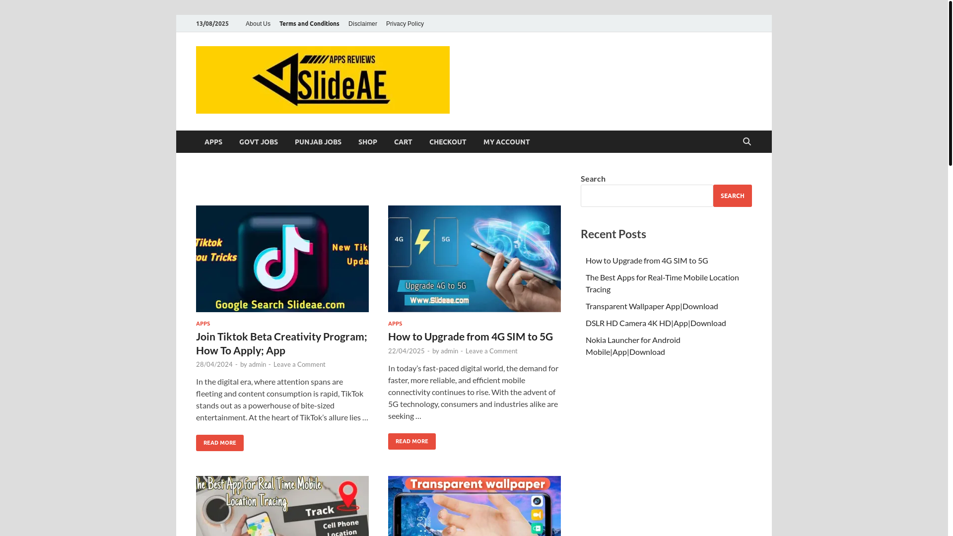 website screenshot of https://slideae.com/