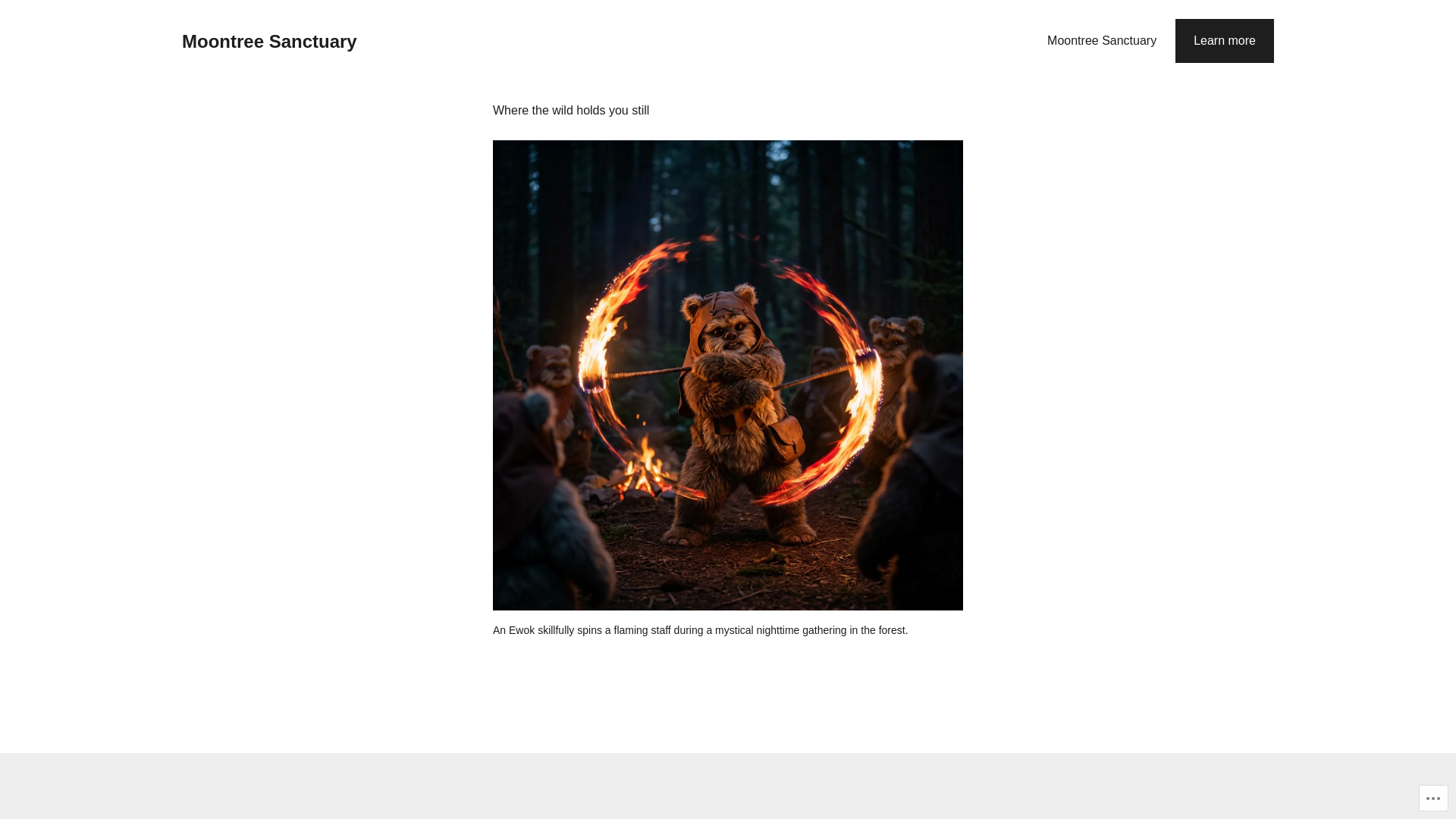 website screenshot of https://moontreesanctuary.com