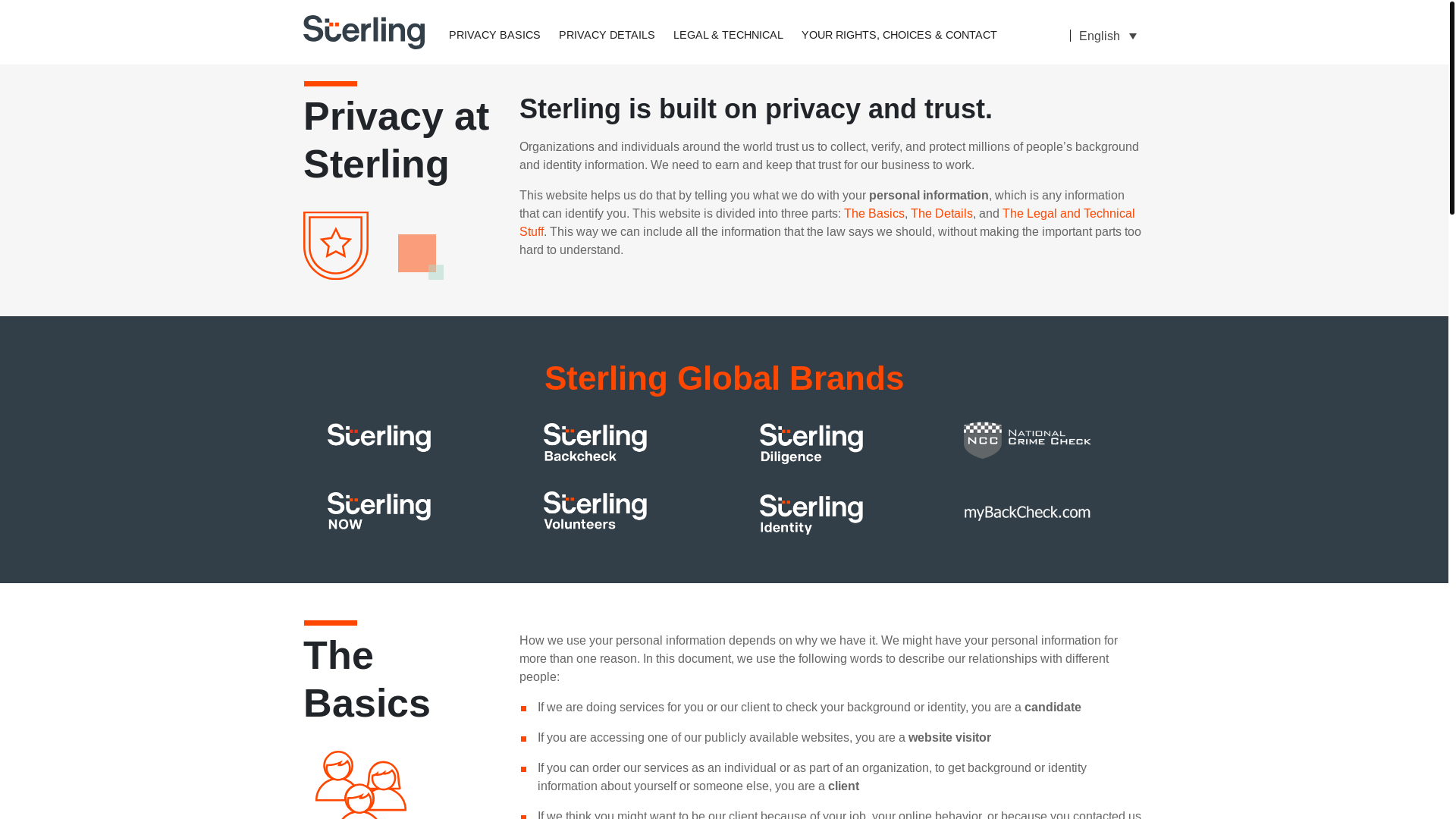 website screenshot of https://www.sterlingcheck.co.uk/about/privacy-clients/