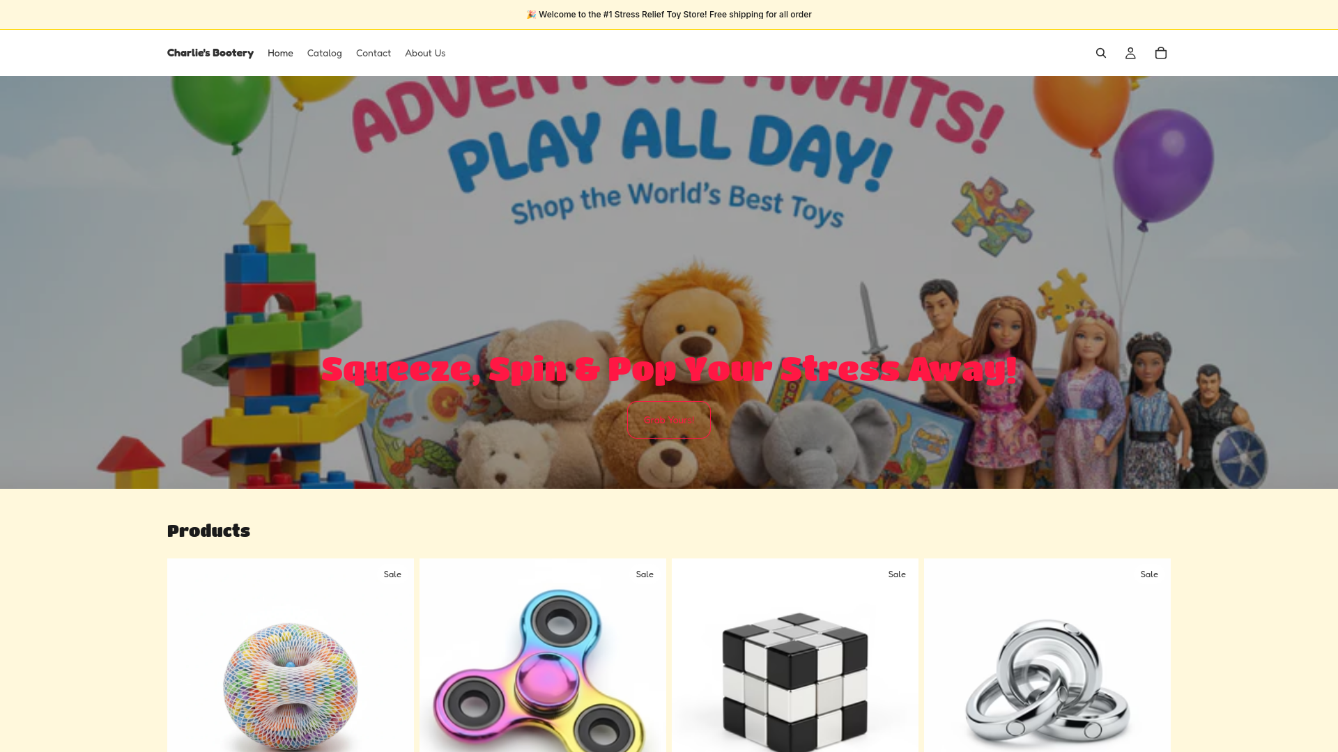 website screenshot of https://charliesbootery.com/