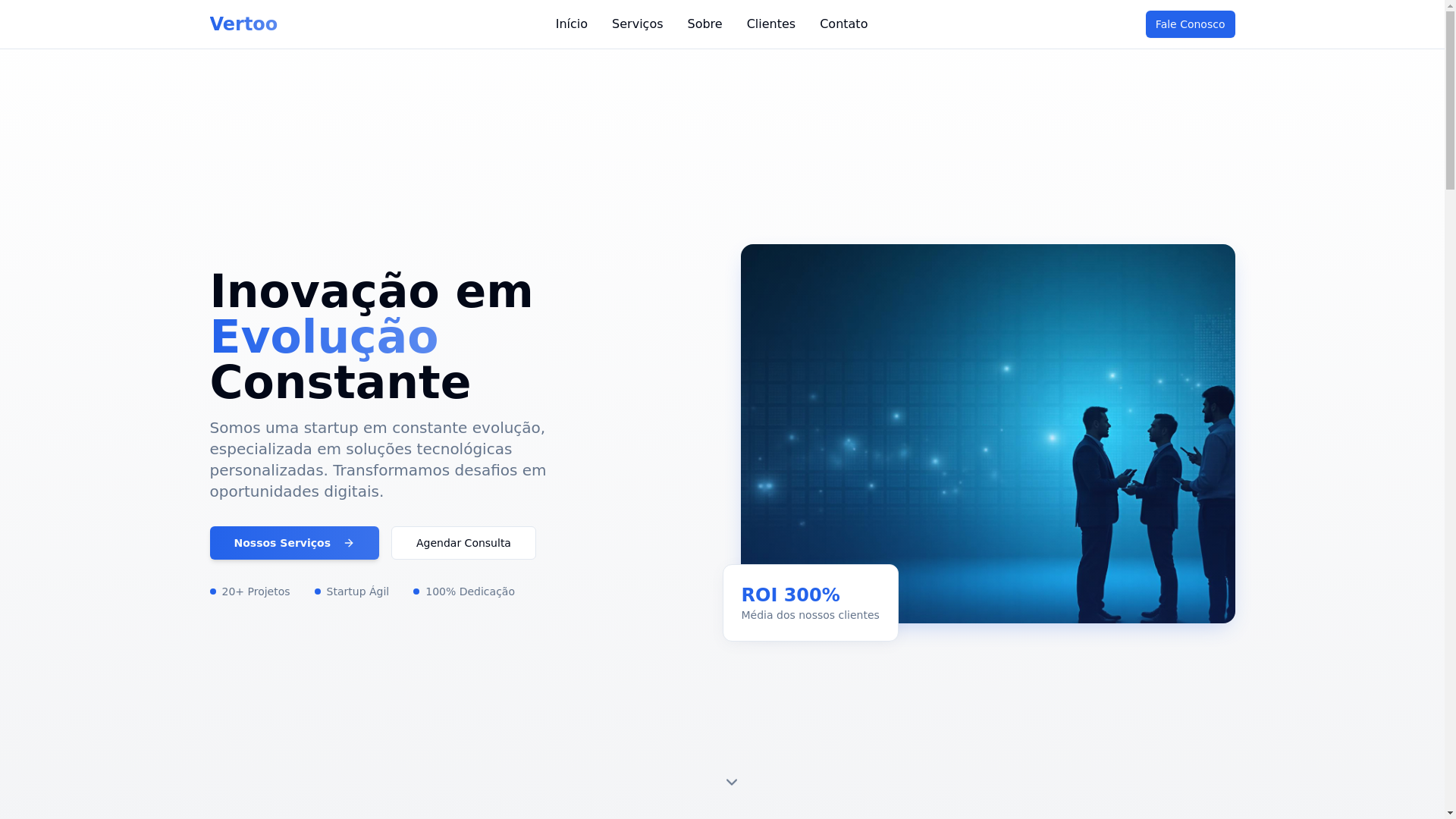 website screenshot of https://vertoo.com.br/