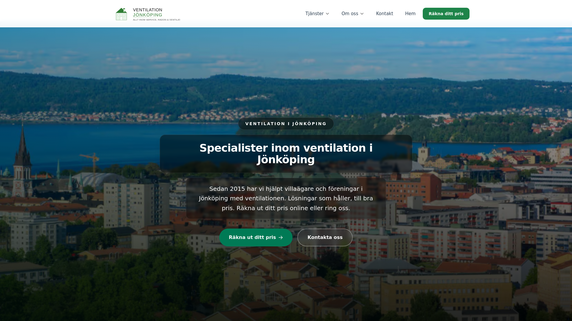 website screenshot of https://jonkopingventilation.se/