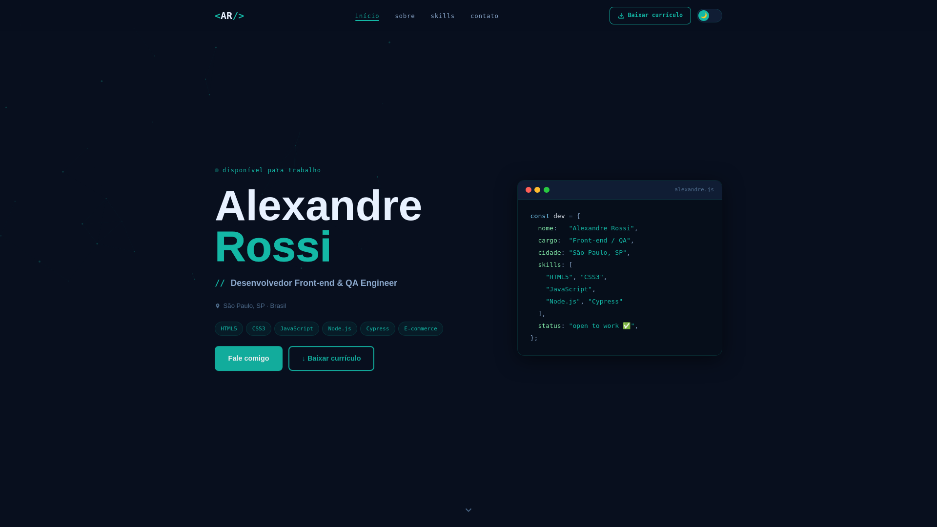 website screenshot of https://alexandreportifolio.shop/