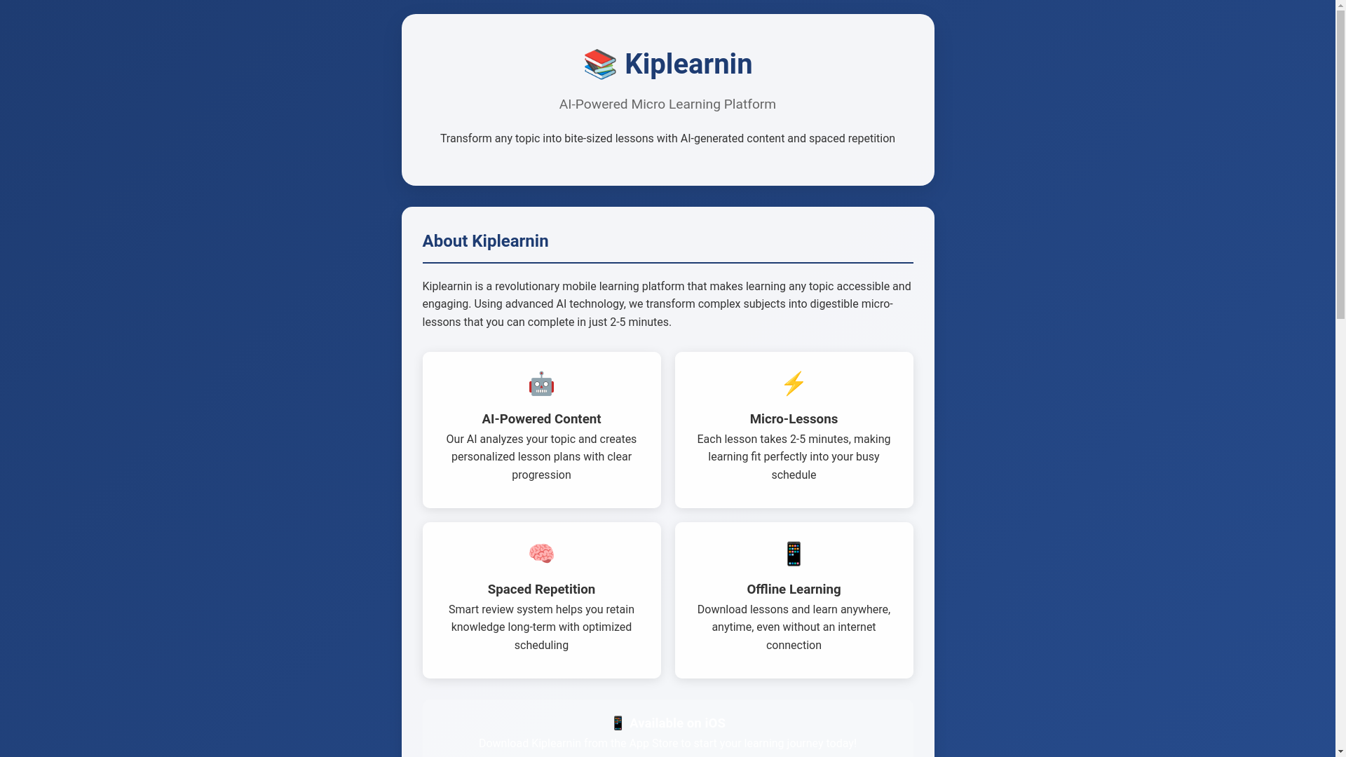 website screenshot of https://kiplearnin.com/