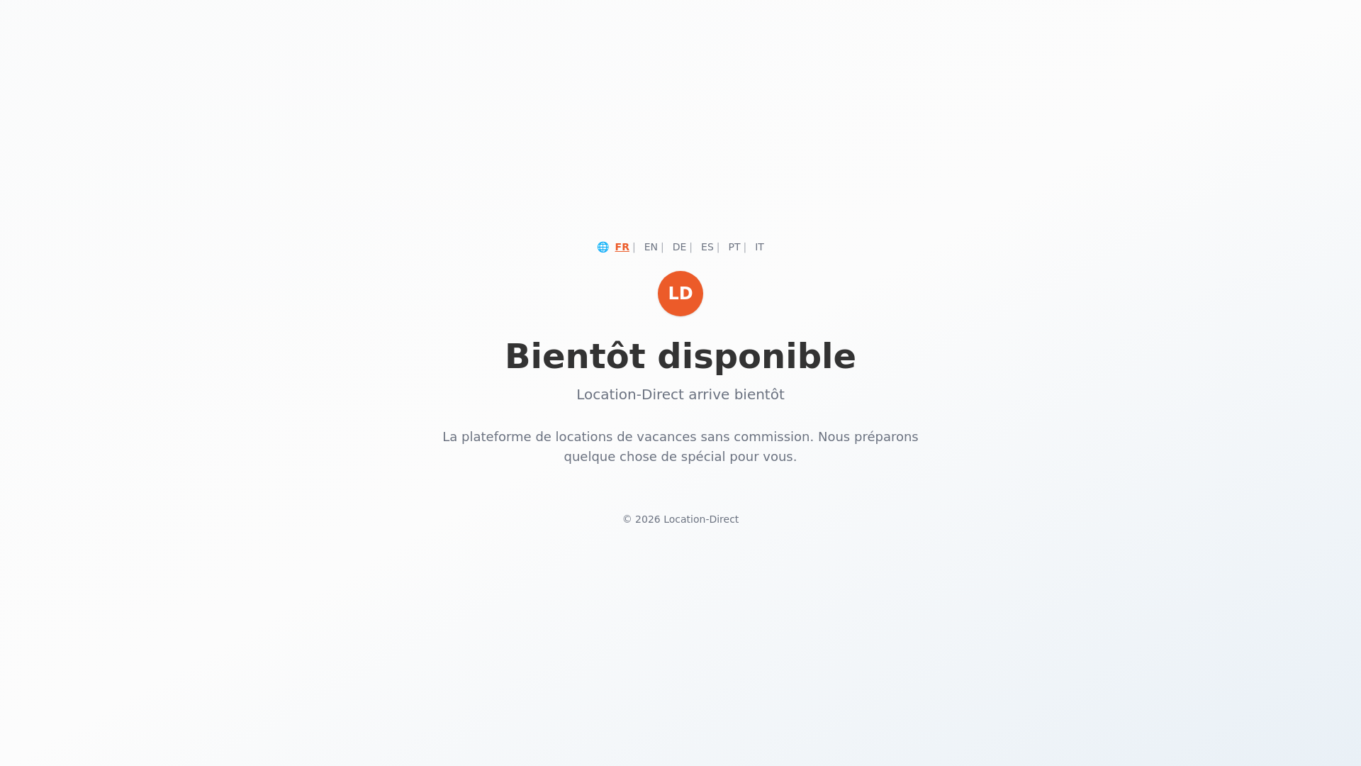 website screenshot of https://location-vacances-direct.fr