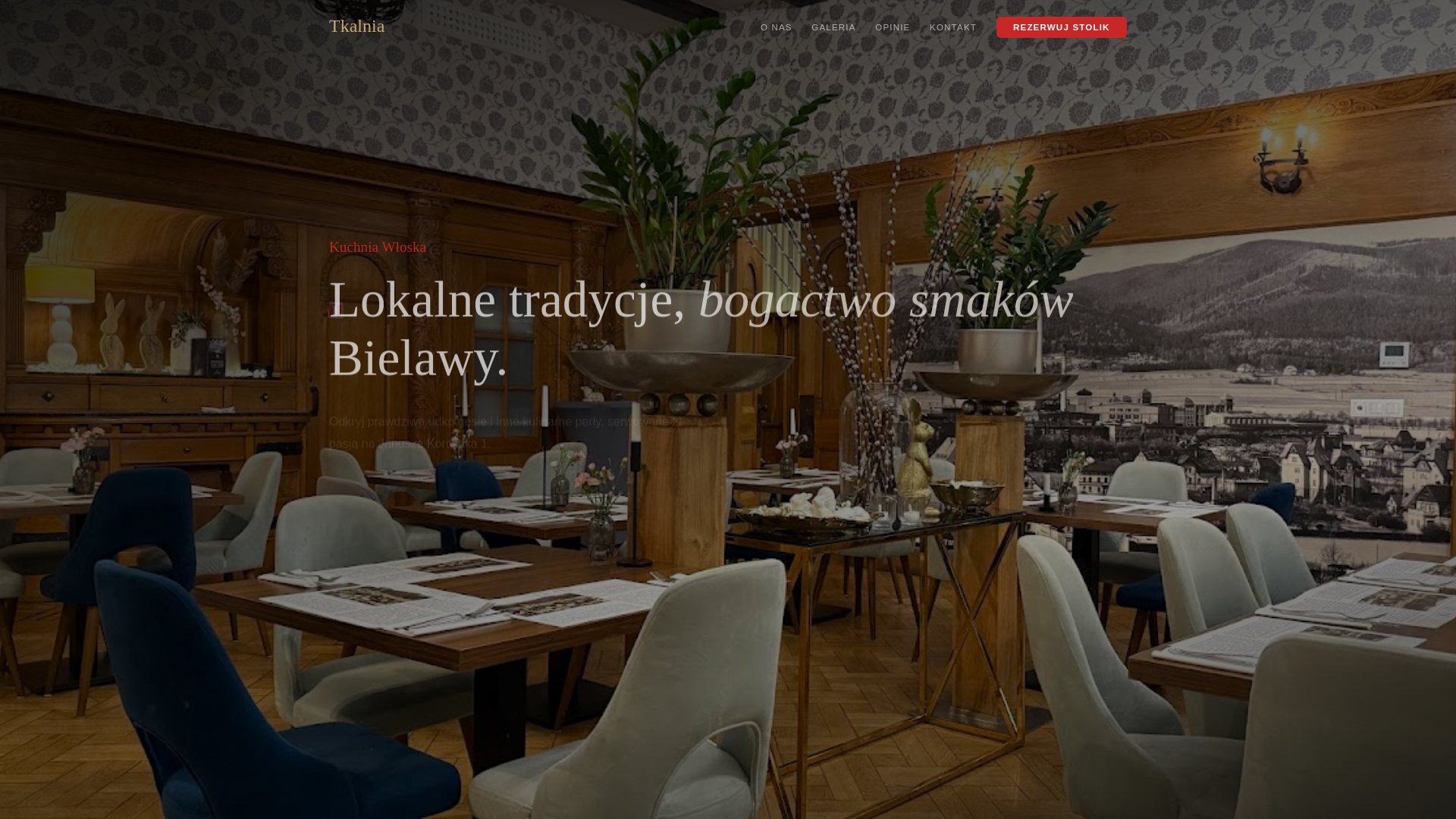 website screenshot of https://restauracja-tkalnia.pages.dev/