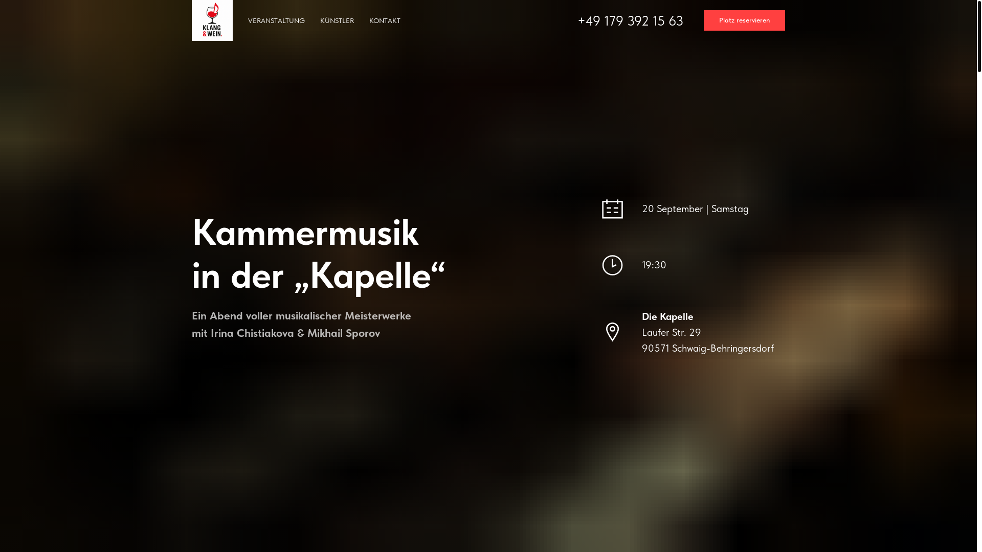website screenshot of https://klangundwein.de/