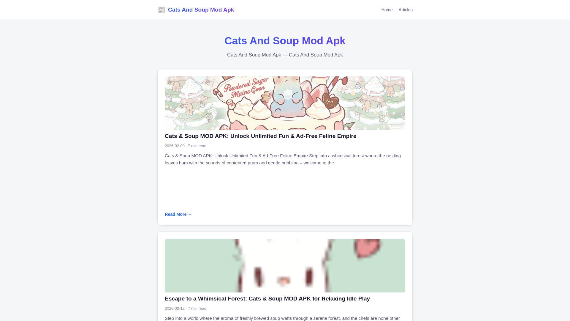 website screenshot of https://cats-and-soup-mod-apk.pages.dev/