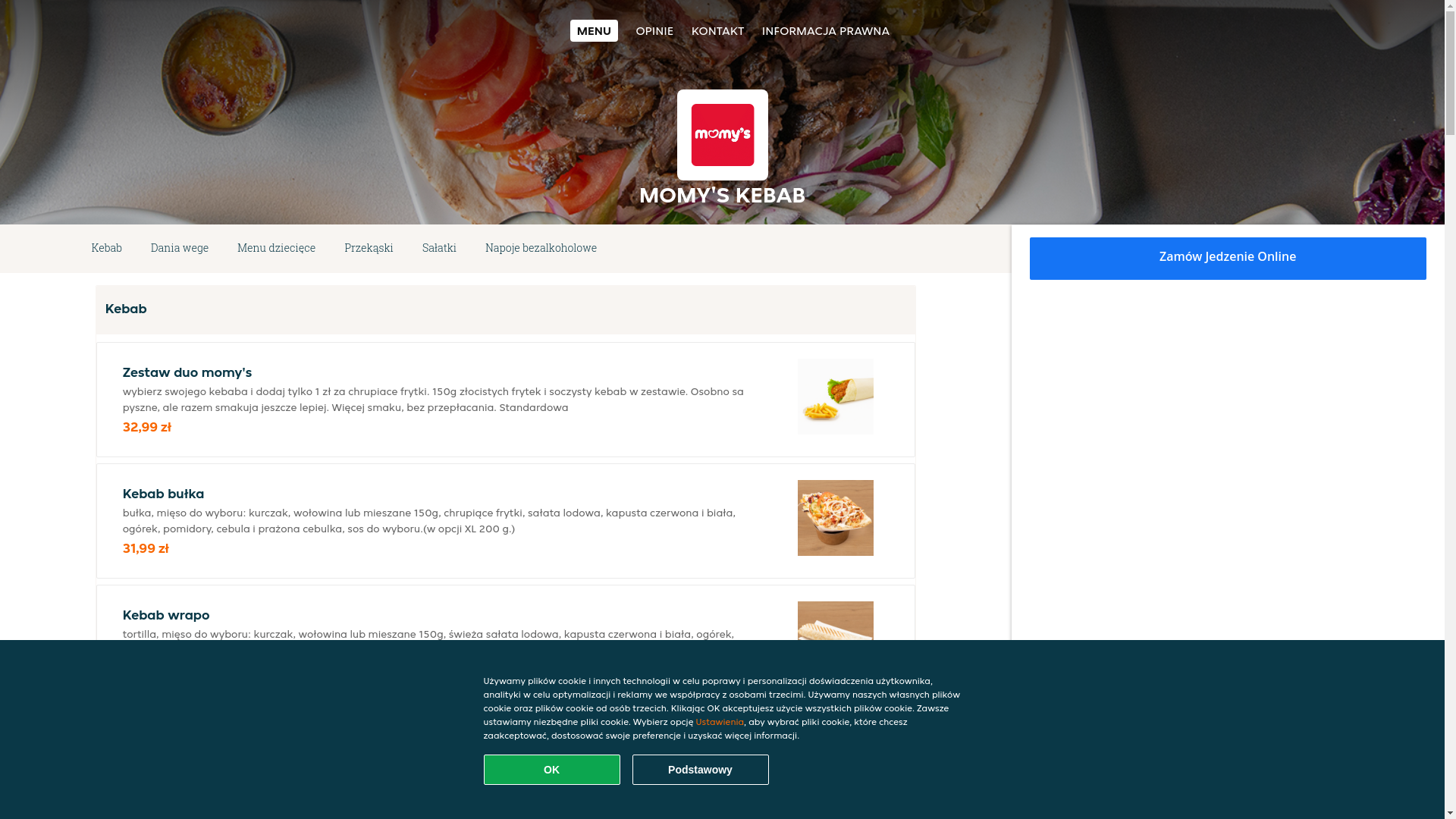 website screenshot of https://momys-kebab-poznan.pl/