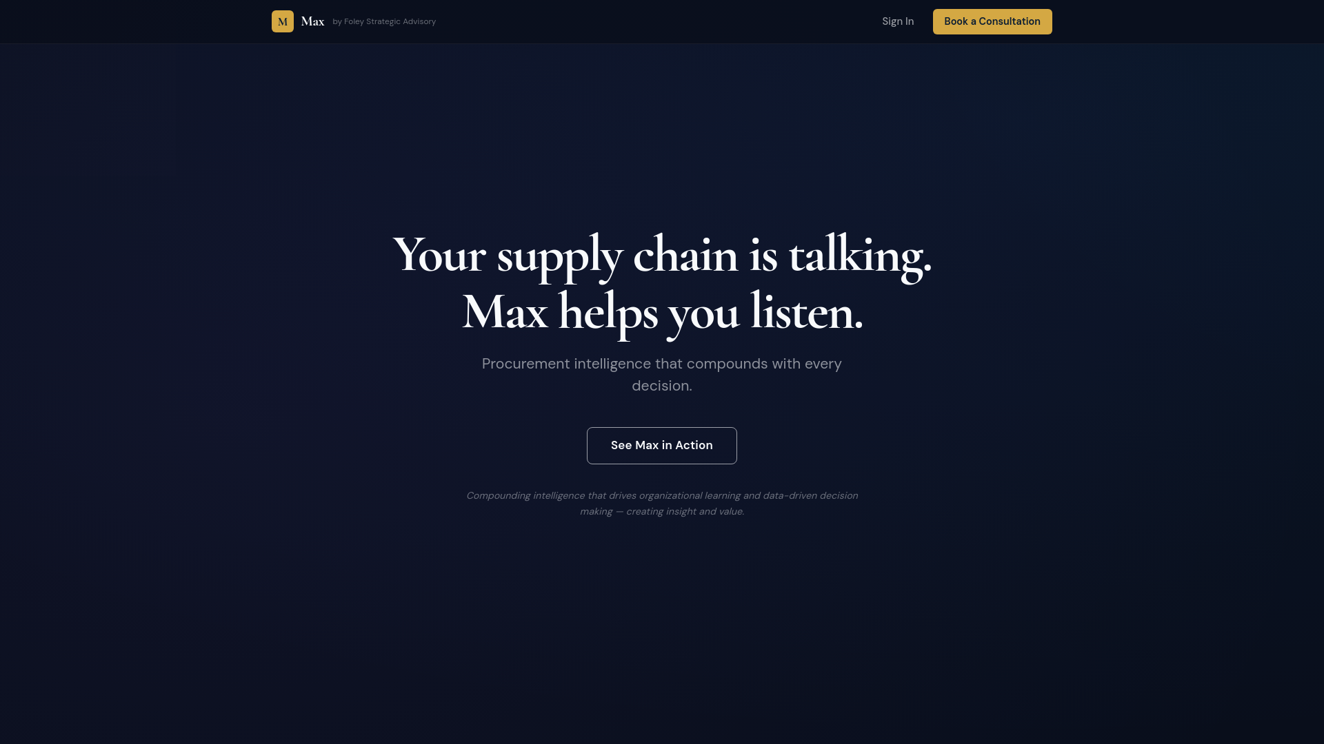 website screenshot of https://maxintel.co