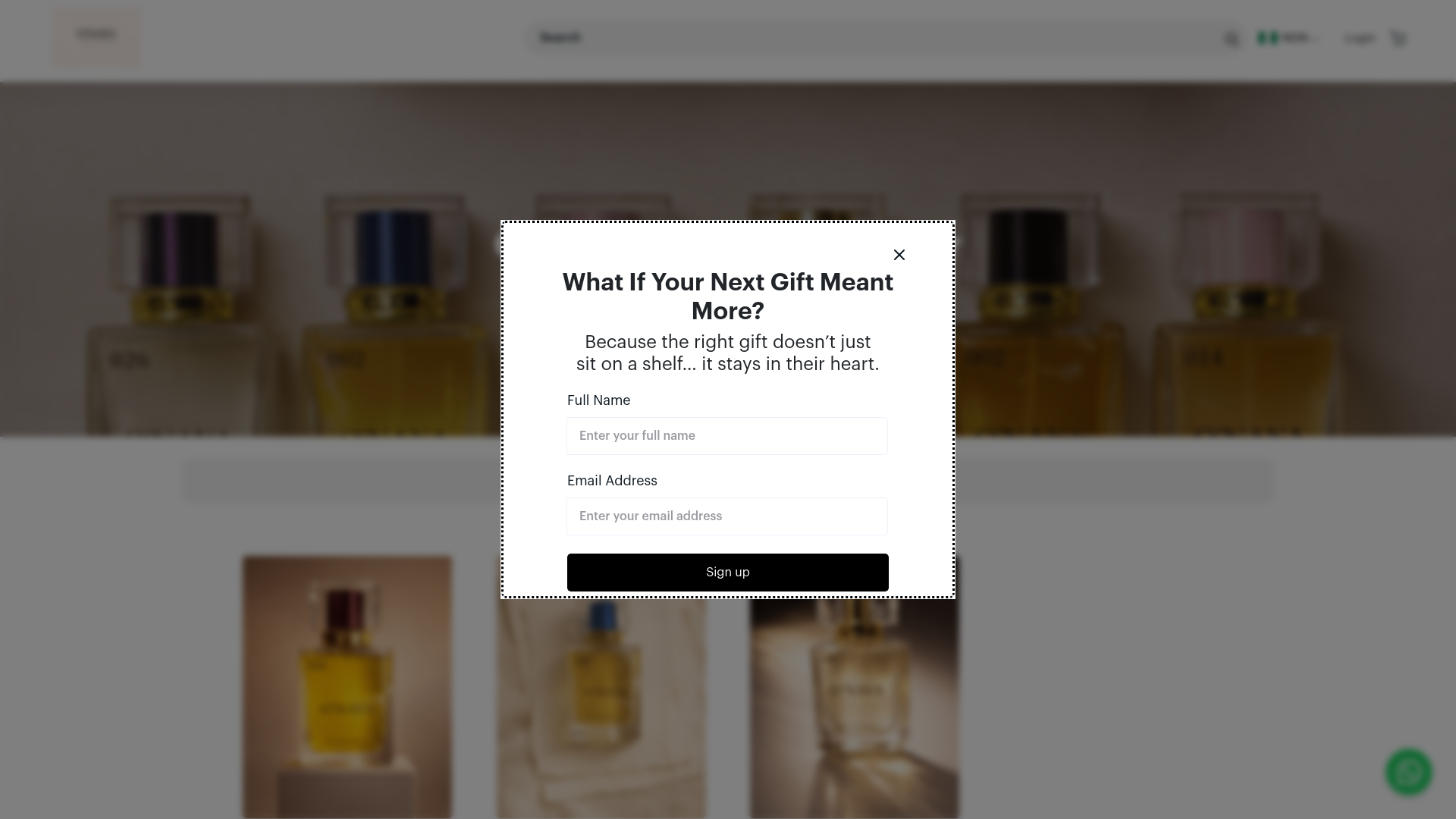 website screenshot of https://onayaperfumesouvenir.com