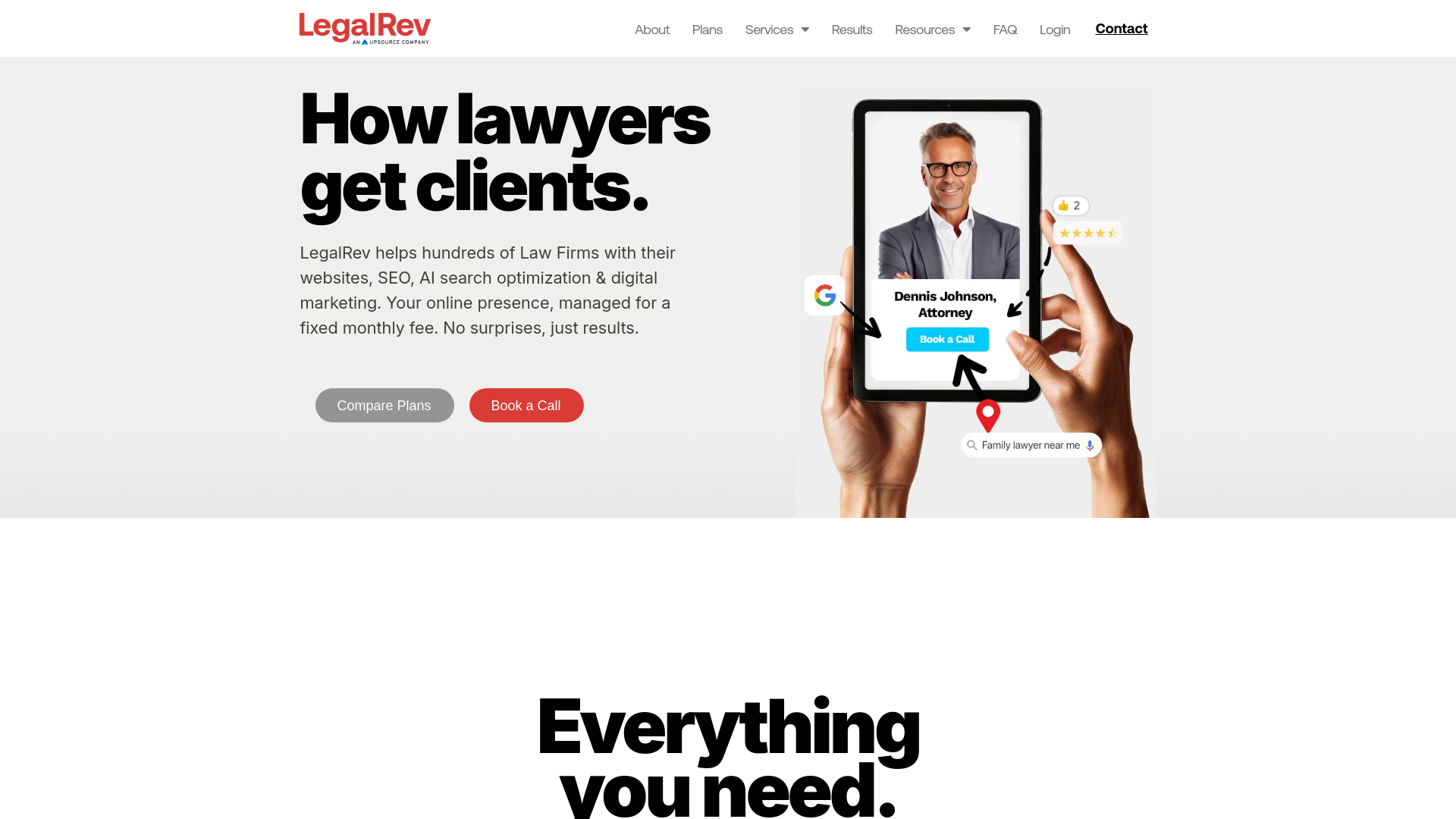 website screenshot of https://legalrevcontacts.com
