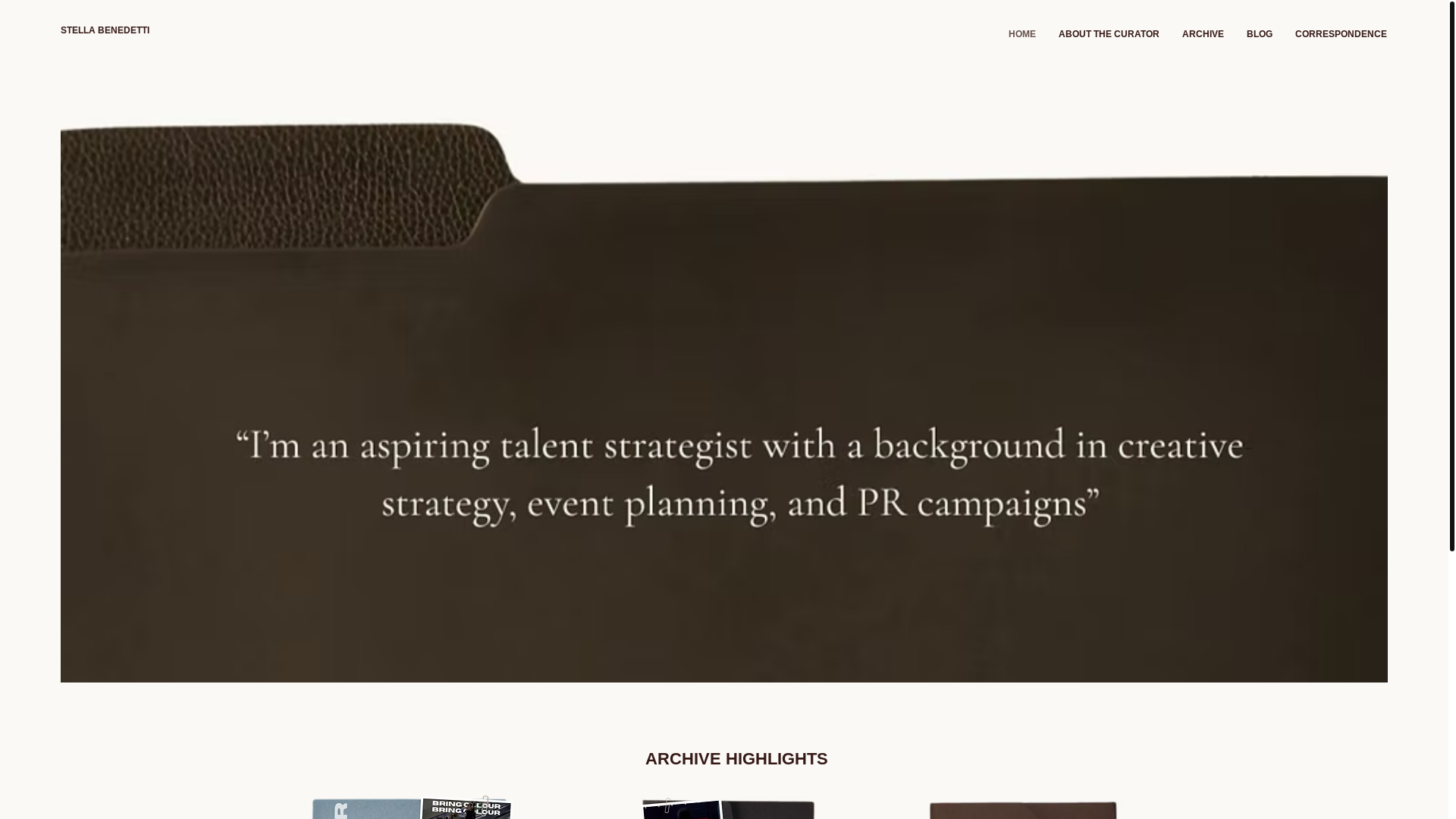 website screenshot of https://stellabenedetti.com/