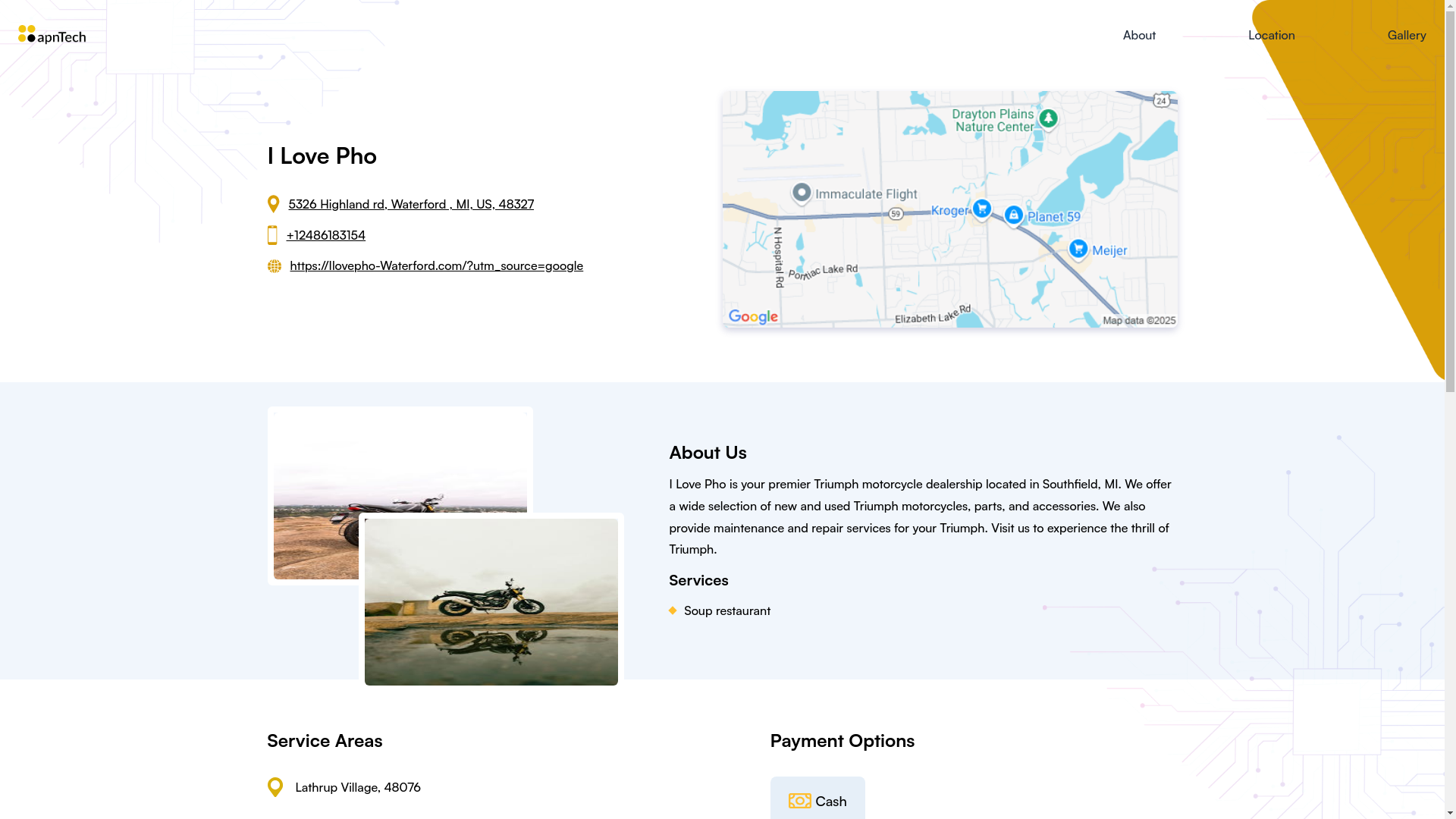 website screenshot of https://ilovepho.online/