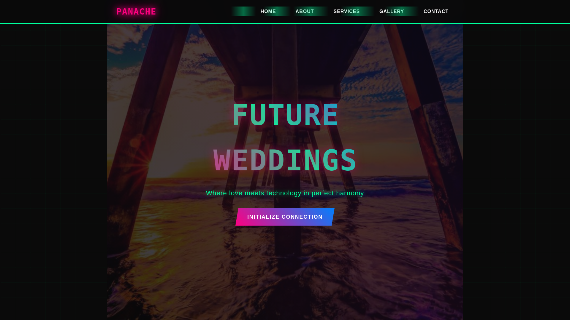 website screenshot of https://panacheweddingproject.xyz/
