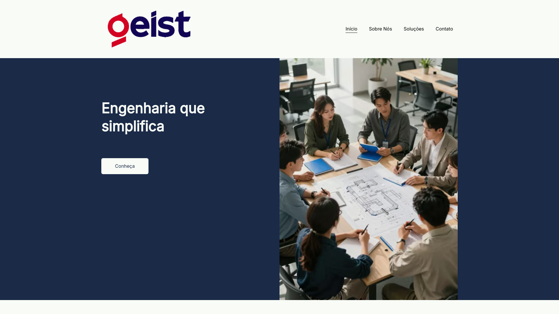 website screenshot of https://geistengenharia.com/