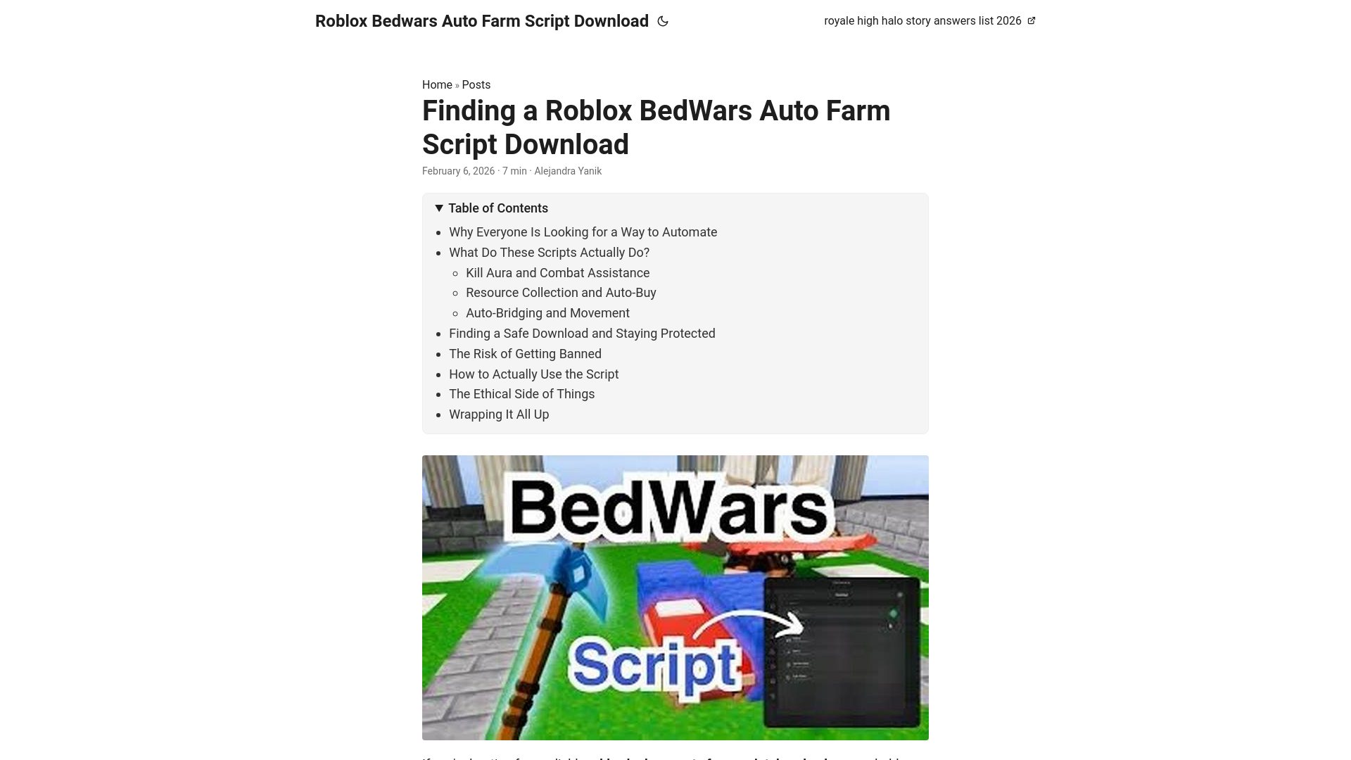 website screenshot of https://roblox-bedwars-auto-farm-script-download.pages.dev/
