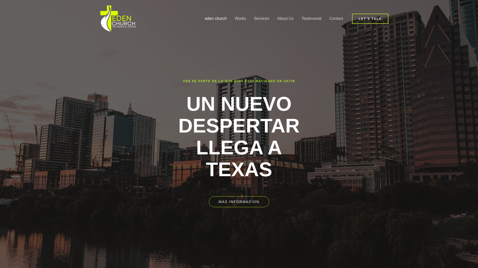 website screenshot of https://edenchurchatx.com/