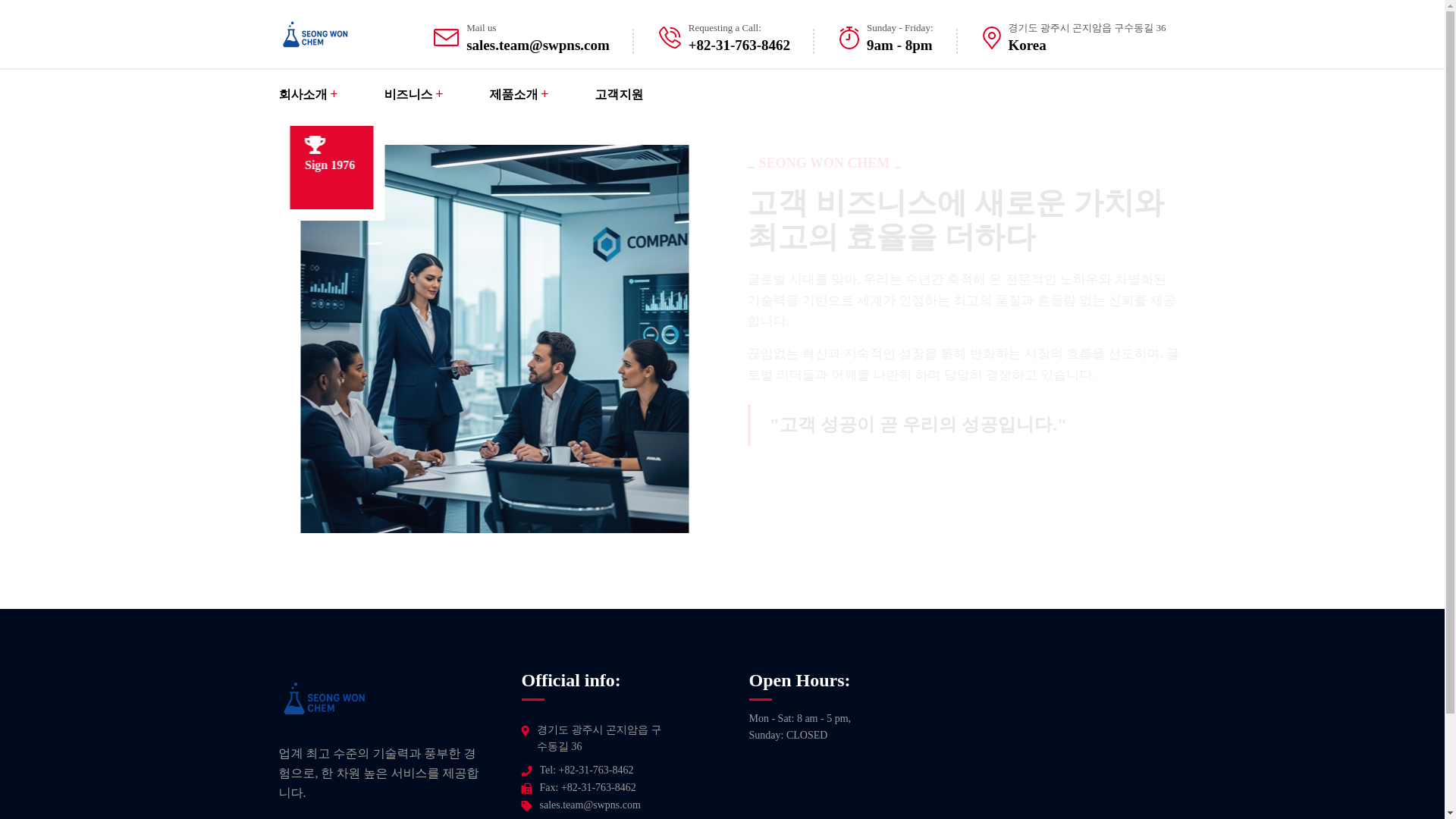 website screenshot of https://seong-won-chem-vue.pages.dev/