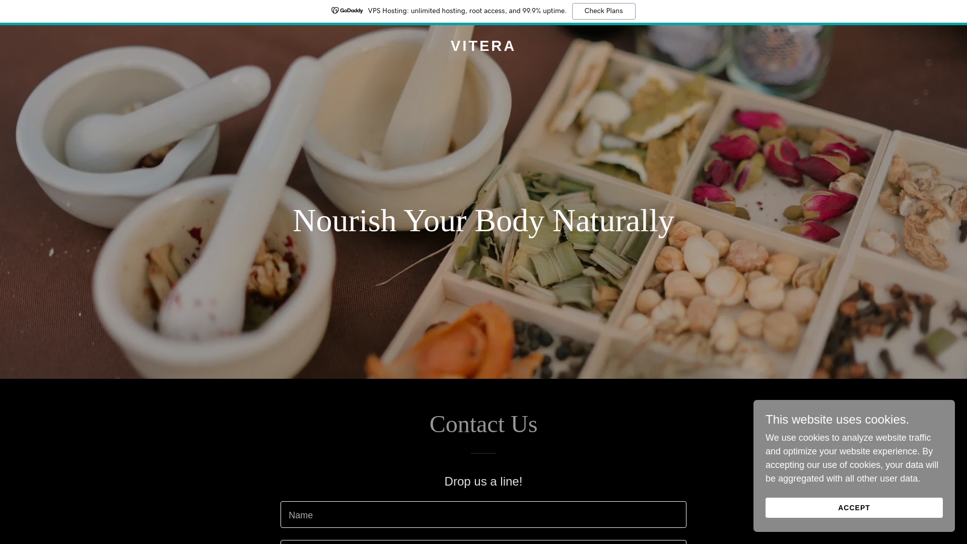 website screenshot of https://theviterawellness.com/