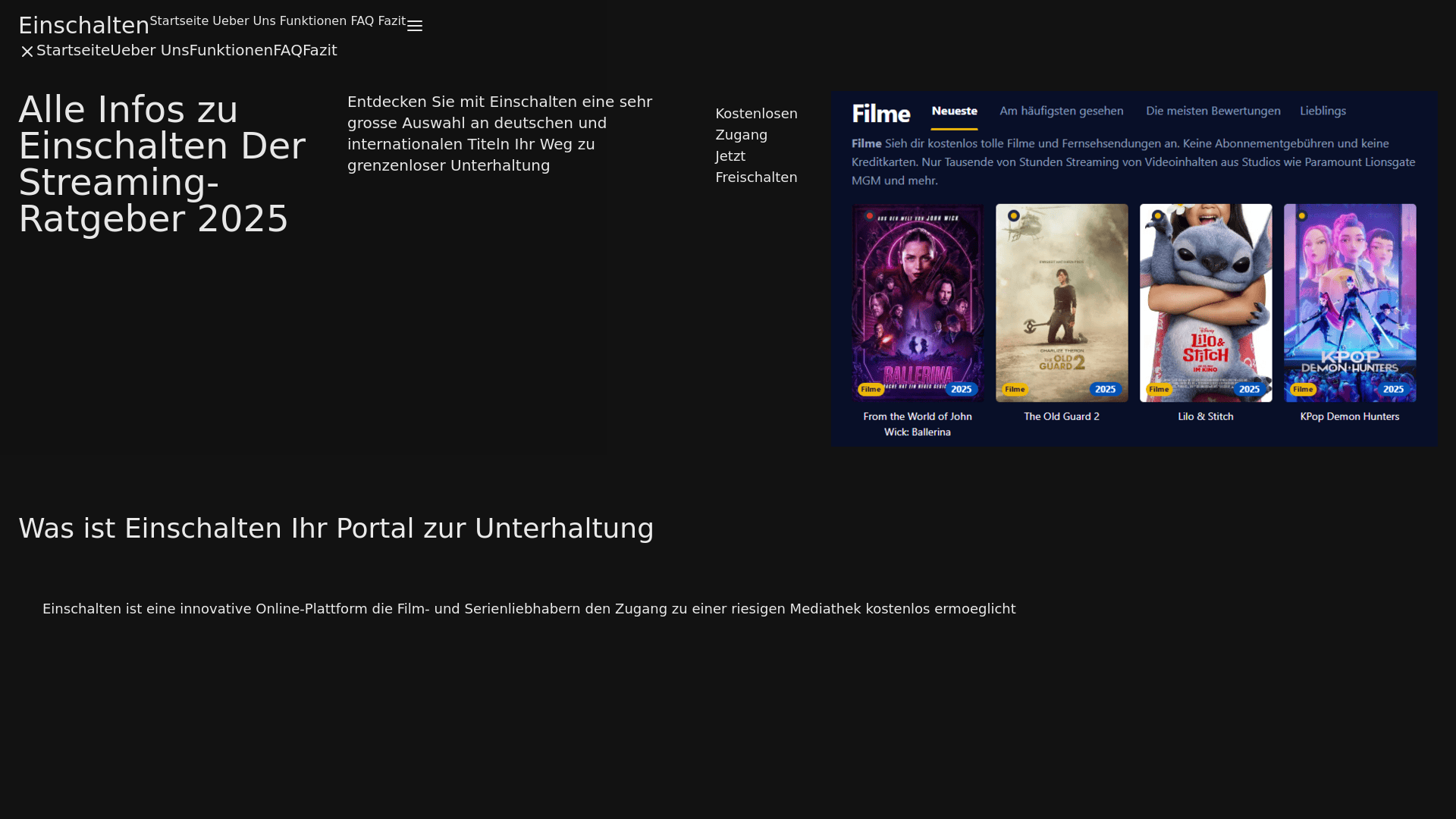 website screenshot of https://einschalten-o2r8.pages.dev/
