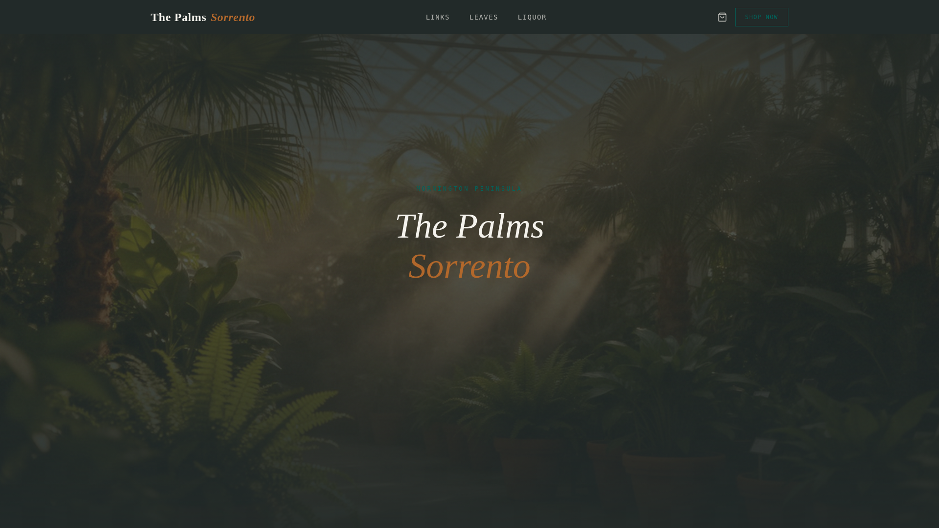 website screenshot of https://thepalmssorrento.com/