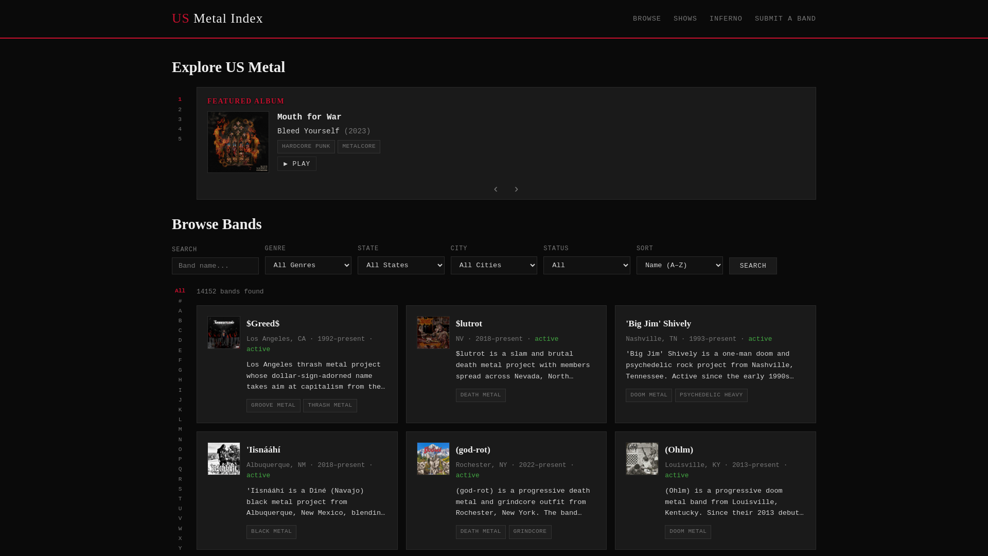 website screenshot of https://usmetalindex.com/