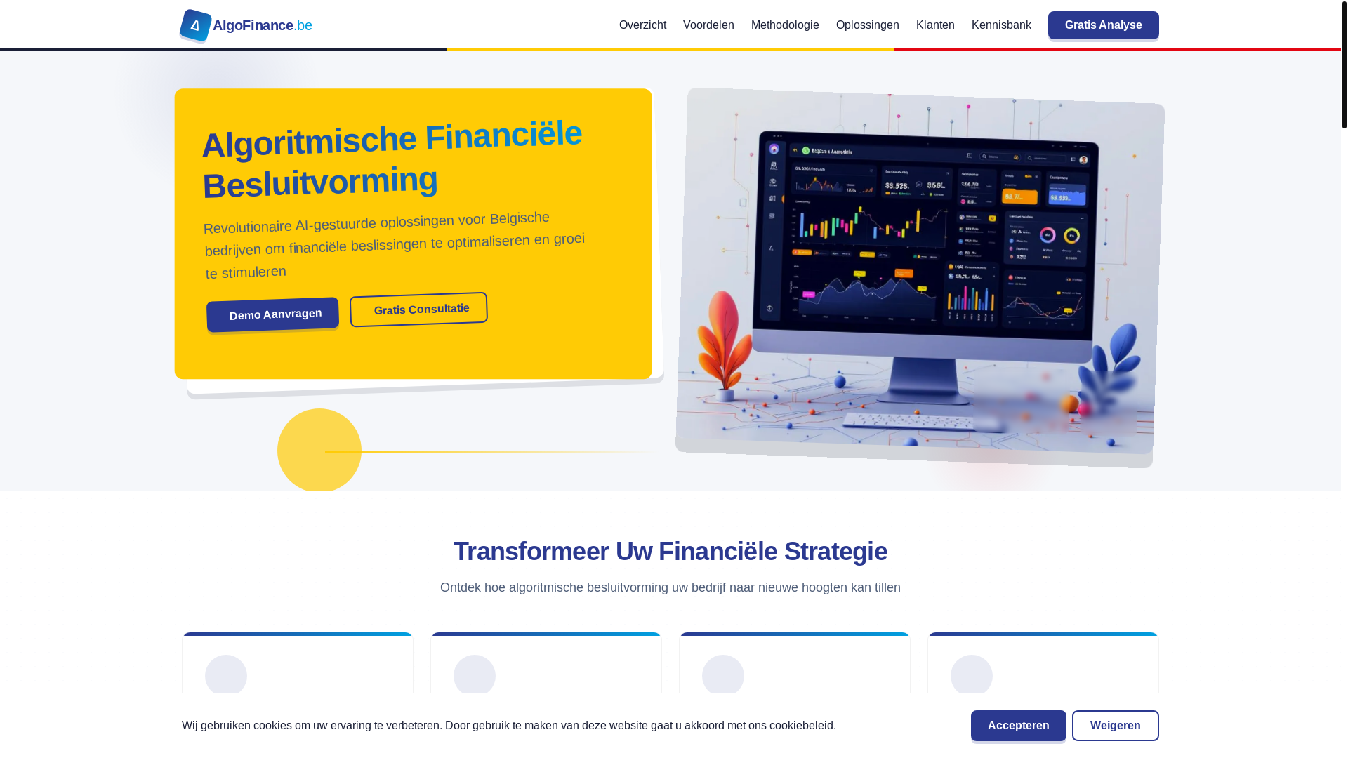 website screenshot of https://algofinance-be.com/