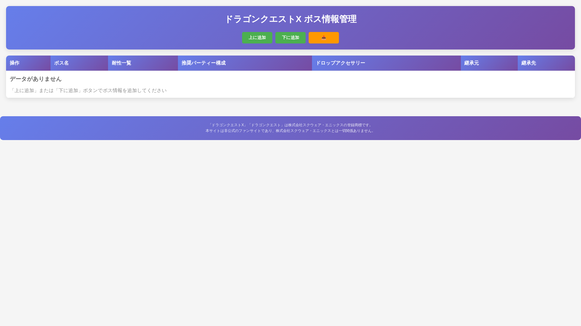 website screenshot of https://dqx-boss-table-ryokaringumi.pages.dev/